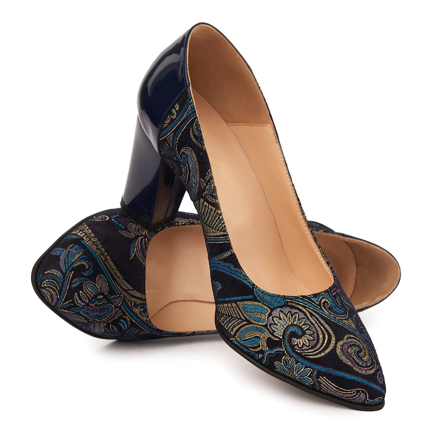 Pantofi dama din piele naturala bleumarin 4985 - Image 4