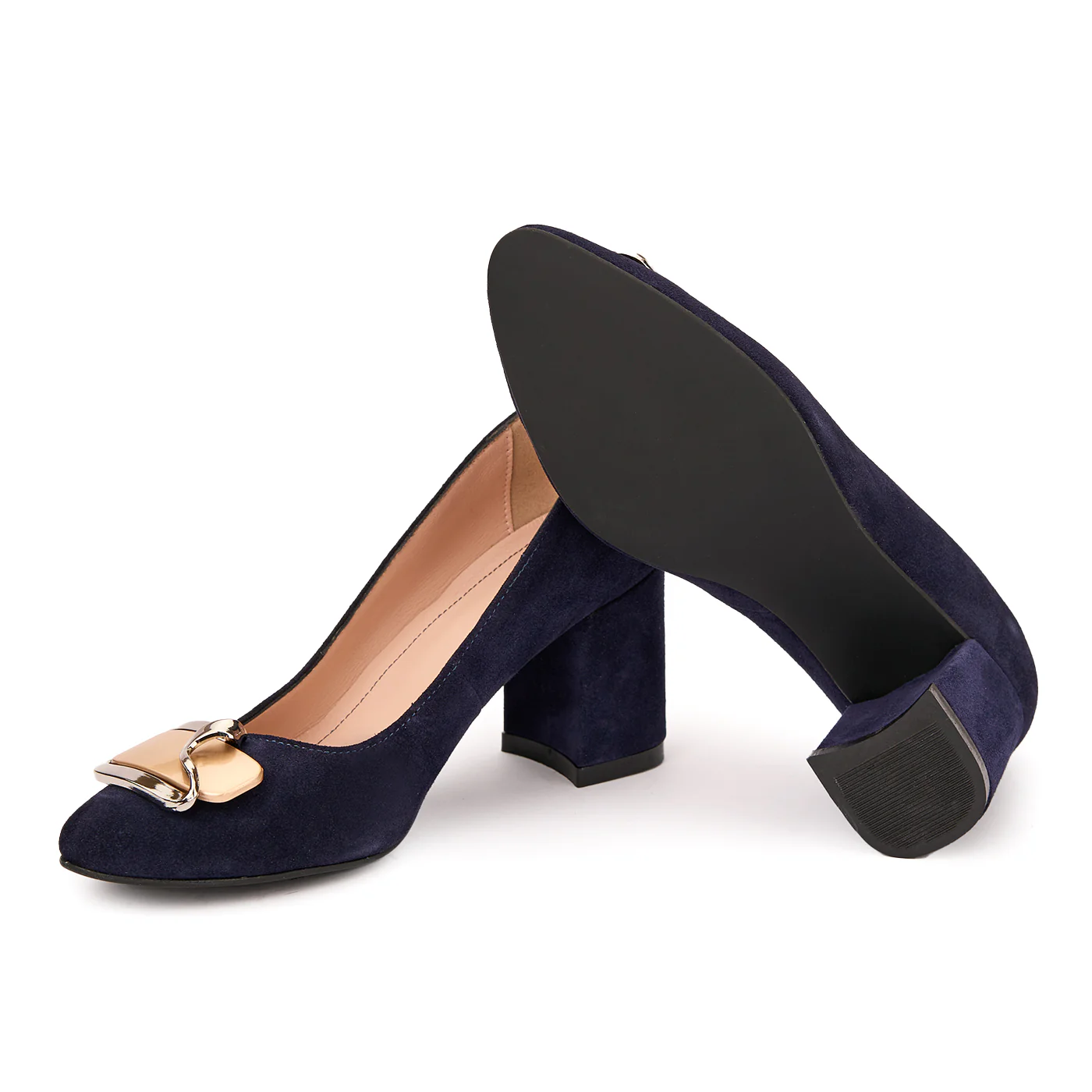 Pantofi dama din piele naturala bleumarin 9030 - Image 3