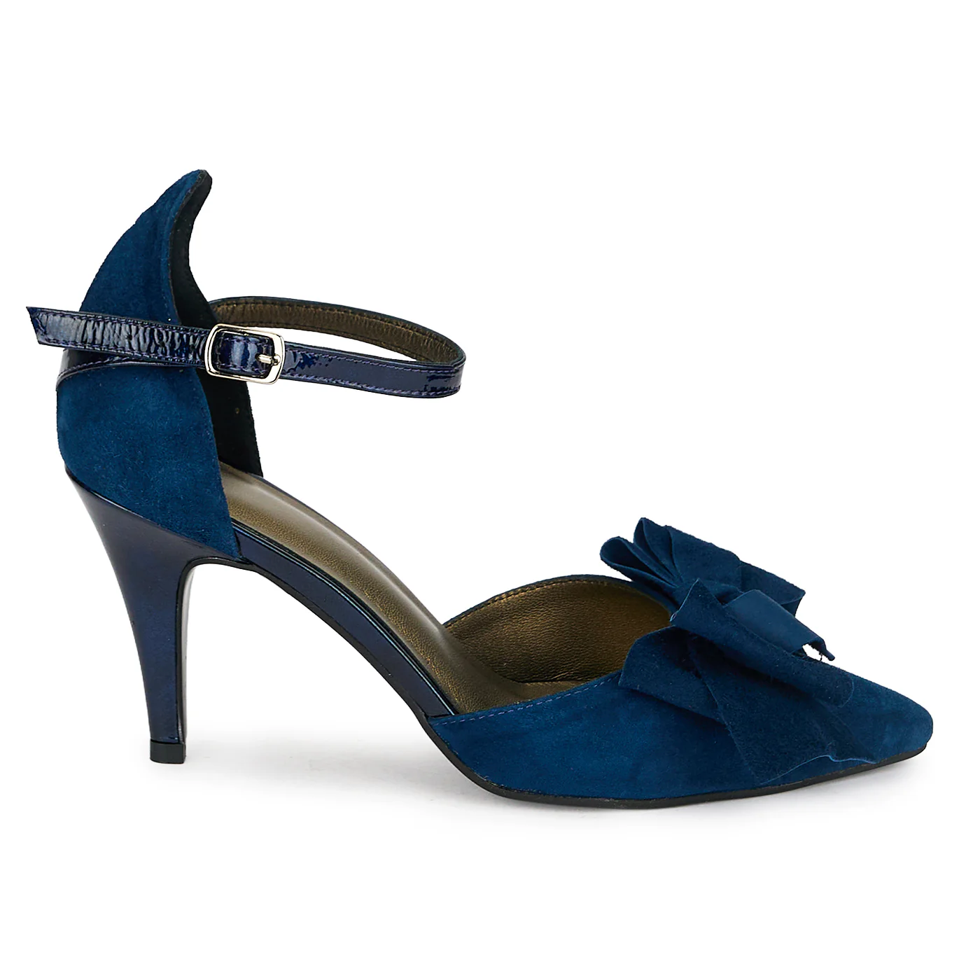 Pantofi dama din piele naturala bleumarin cu toc subtire 8.5 cm 19831