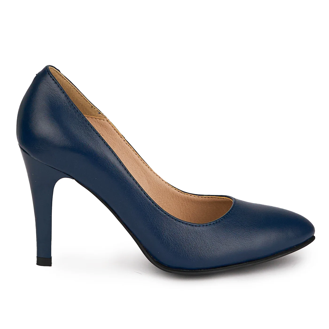 Pantofi dama din piele naturala bleumarin cu toc subtire 9 cm 18693