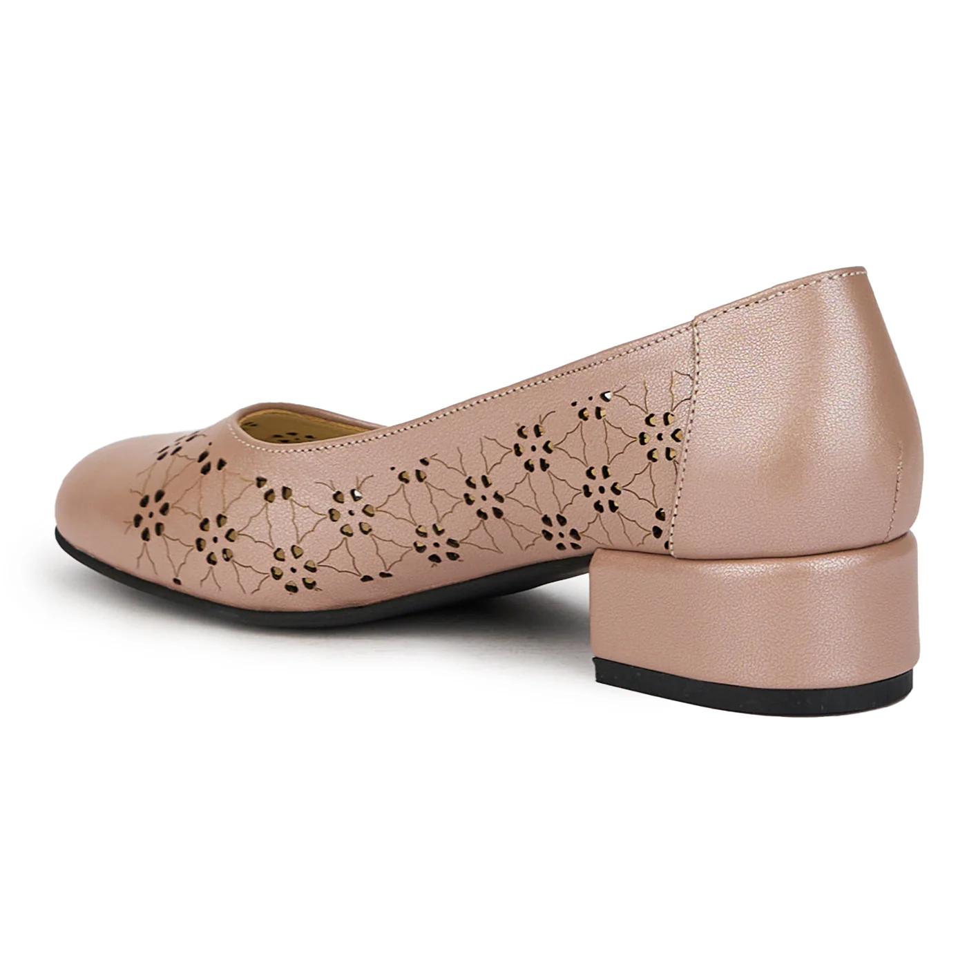 Pantofi dama din piele naturala cafeniu sidef cu toc mic  4 cm 15869 - Image 2