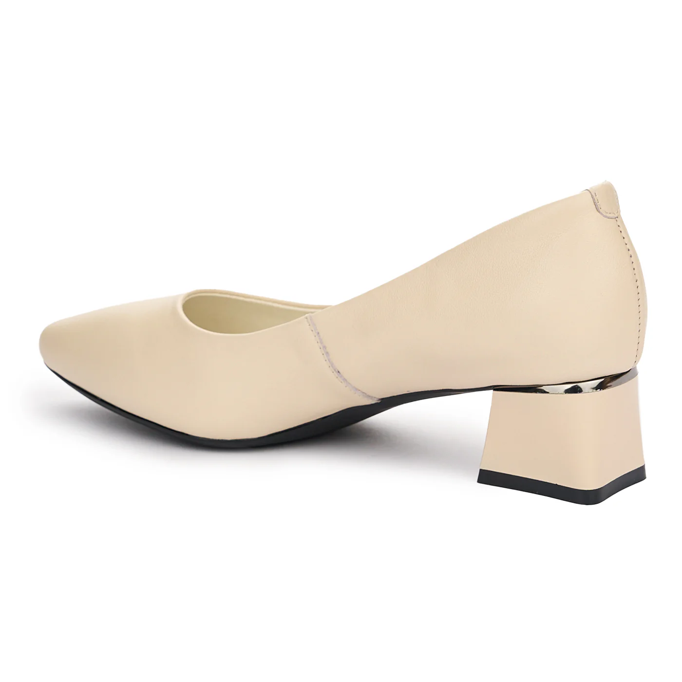 Pantofi dama din piele naturala crem 13108 - Image 2