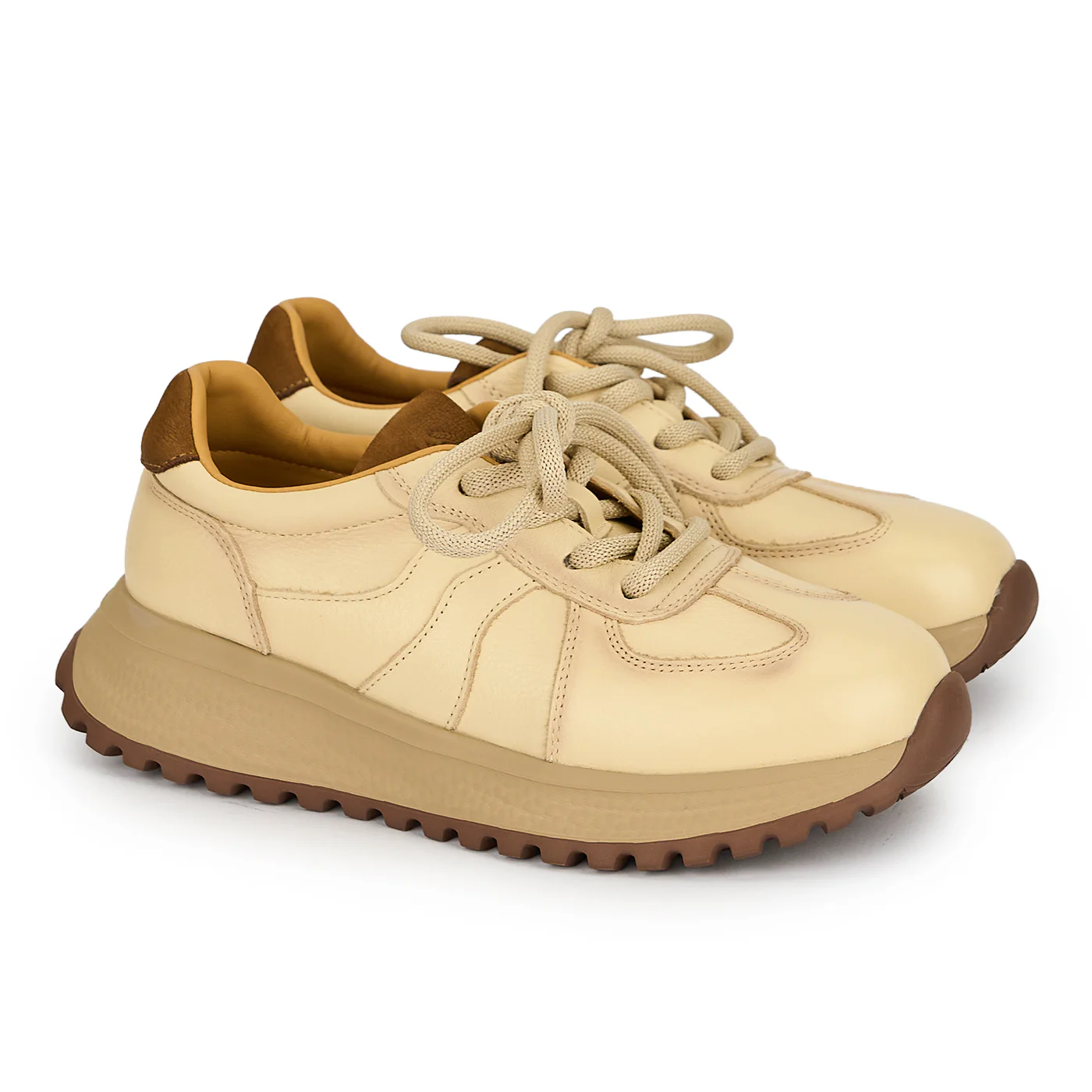 Pantofi dama din piele naturala crem 19269 - Image 4