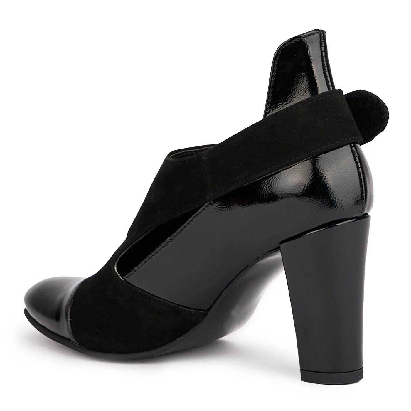 Pantofi dama din piele naturala cu bareta pe glezna si toc gros 9 cm 16856 - Image 2