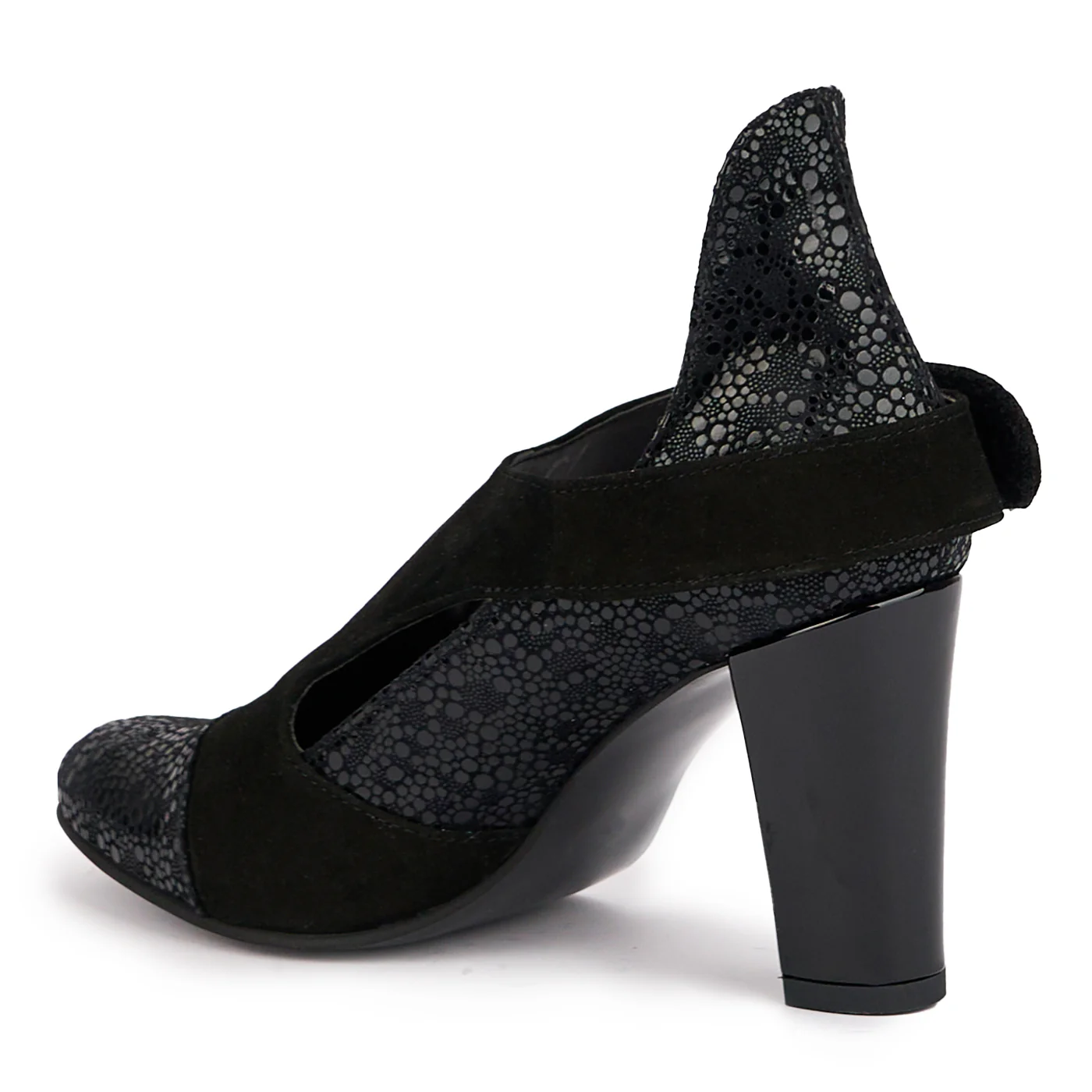 Pantofi dama din piele naturala cu bareta pe glezna si toc gros 9 cm 16857 - Image 2
