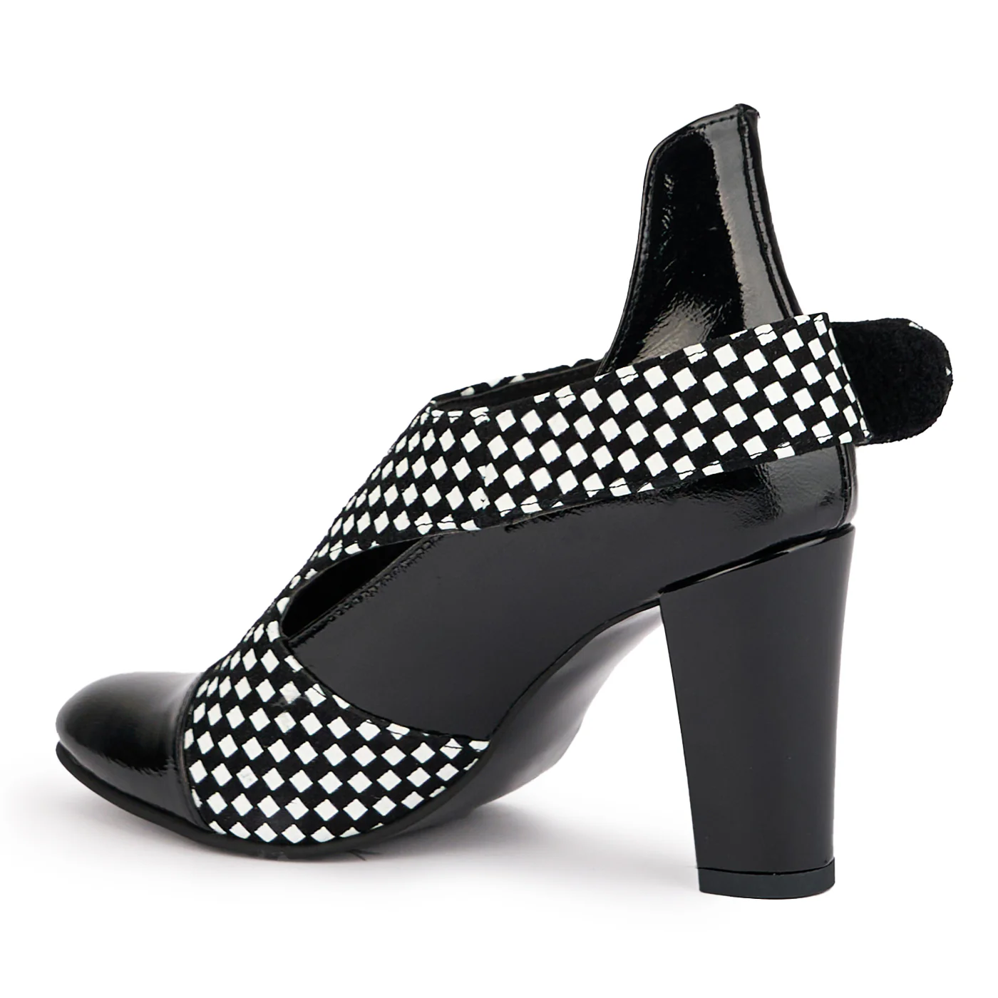 Pantofi dama din piele naturala cu bareta pe glezna si toc gros 9 cm 16859 - Image 2