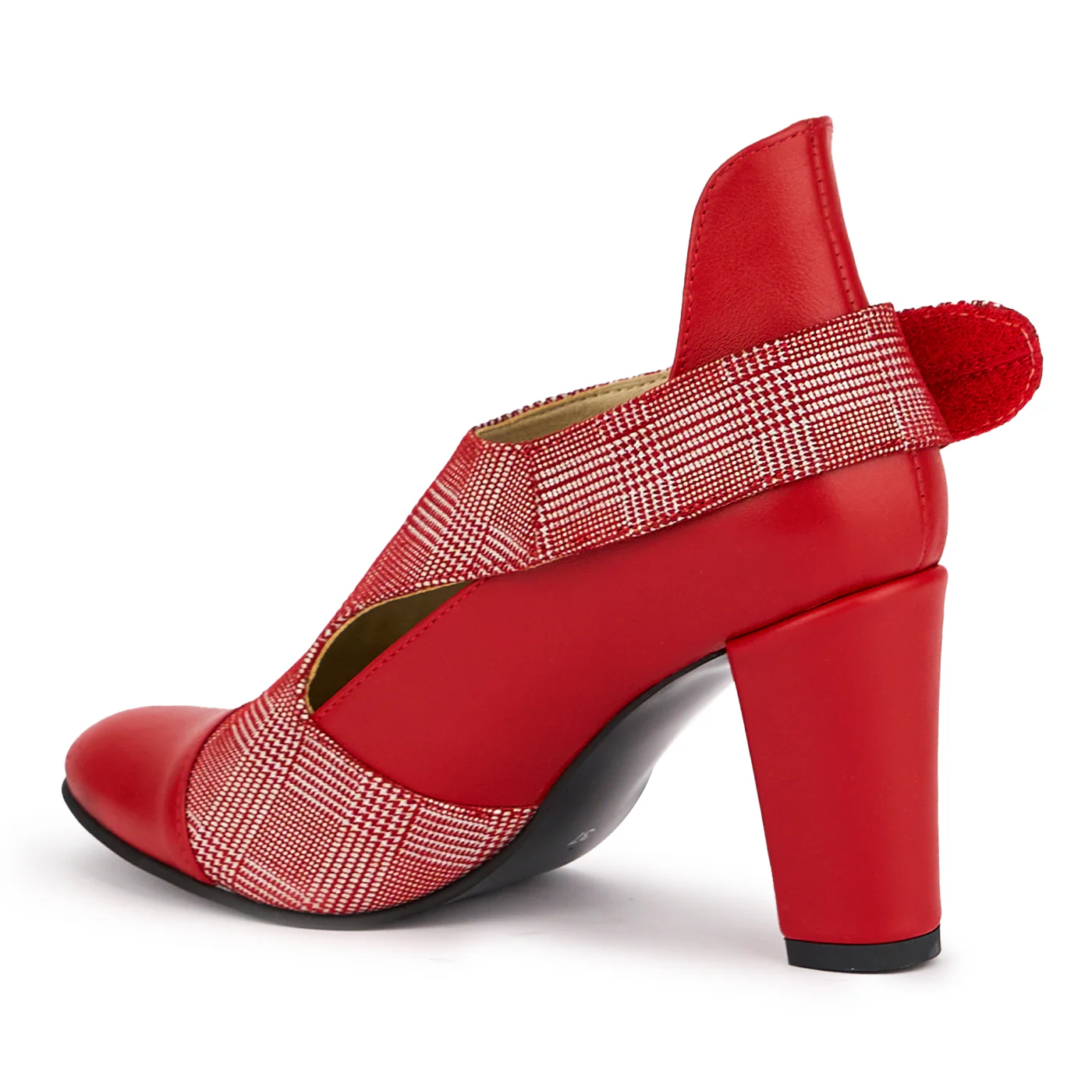 Pantofi dama din piele naturala cu bareta pe glezna si toc gros 9 cm 16860 - Image 2