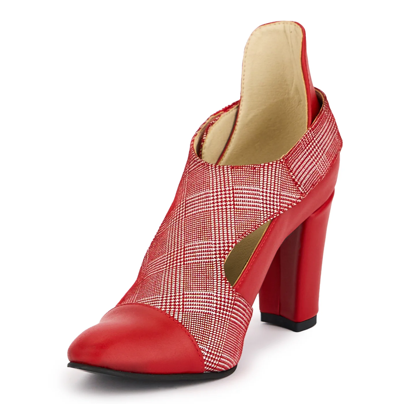 Pantofi dama din piele naturala cu bareta pe glezna si toc gros 9 cm 16860 - Image 3