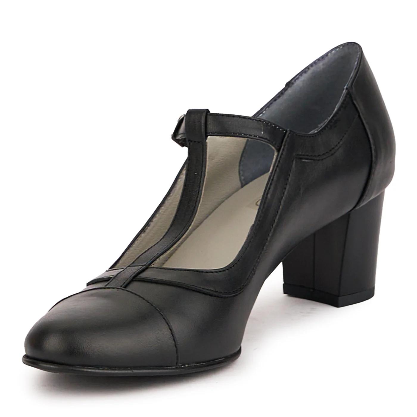 Pantofi dama din piele naturala cu bareta pe glezna si toc mic 5 cm 16751 - Image 3