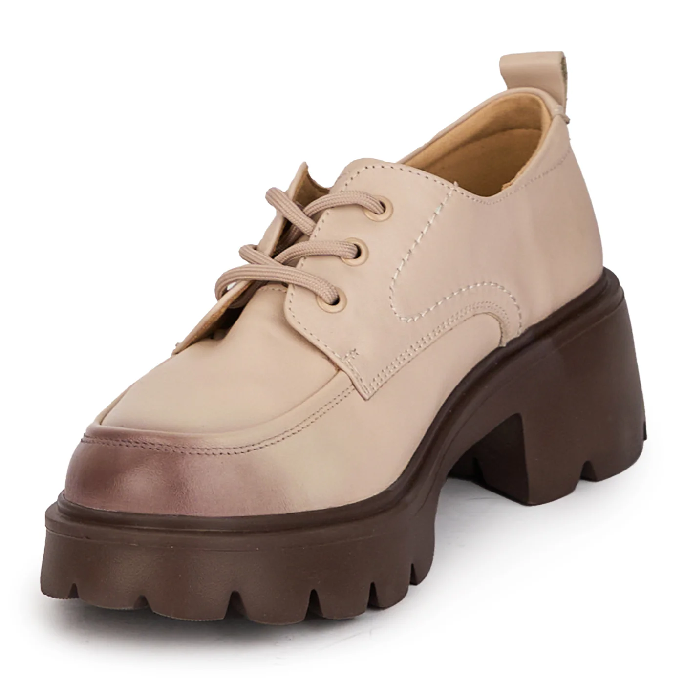 Pantofi dama din piele naturala cu talpa inalta 18333 - Image 3