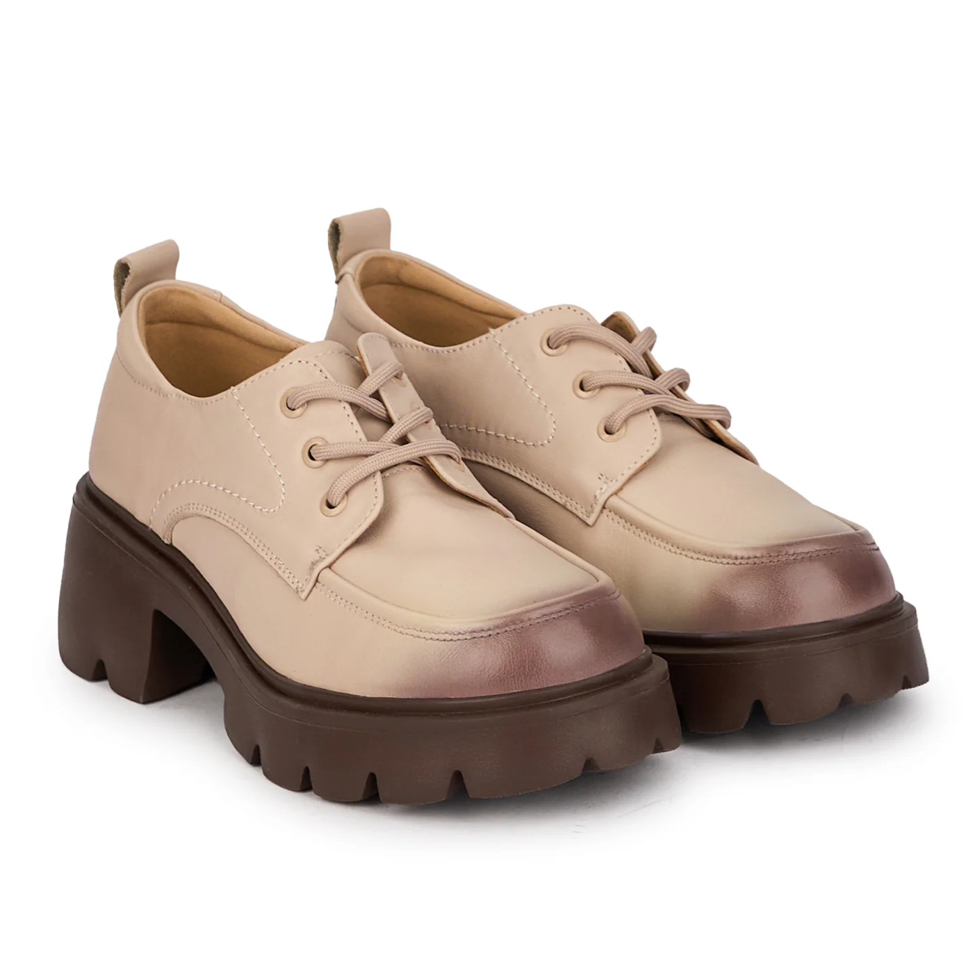 Pantofi dama din piele naturala cu talpa inalta 18333 - Image 4
