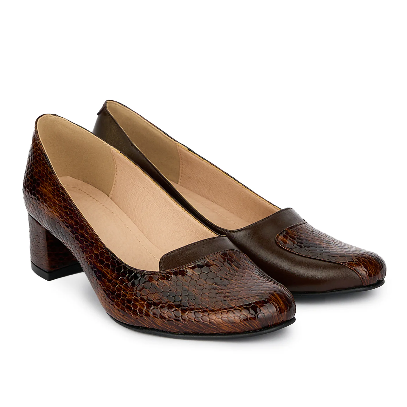 Pantofi dama din piele naturala cu toc gros 4.5 cm 17871 - Image 4