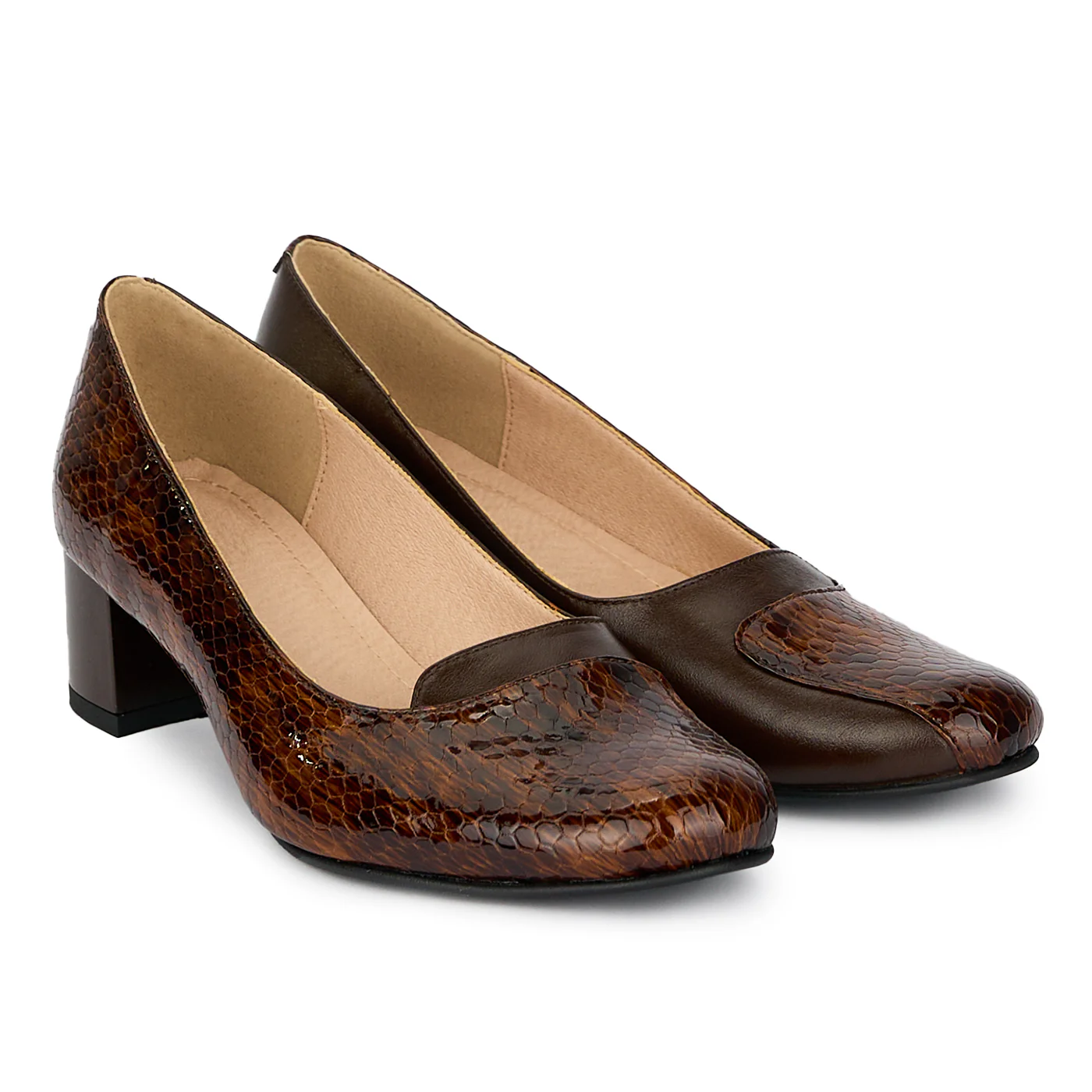 Pantofi dama din piele naturala cu toc gros 4.5 cm 17872 - Image 4
