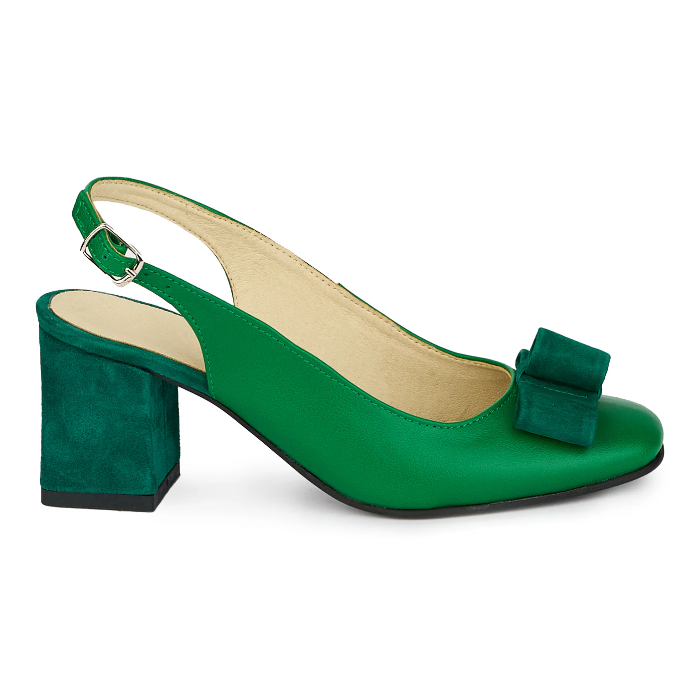 Pantofi dama din piele naturala cu toc gros 6.5 cm 17934