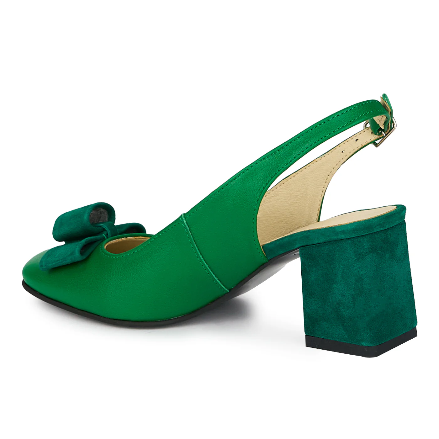 Pantofi dama din piele naturala cu toc gros 6.5 cm 17934 - Image 2