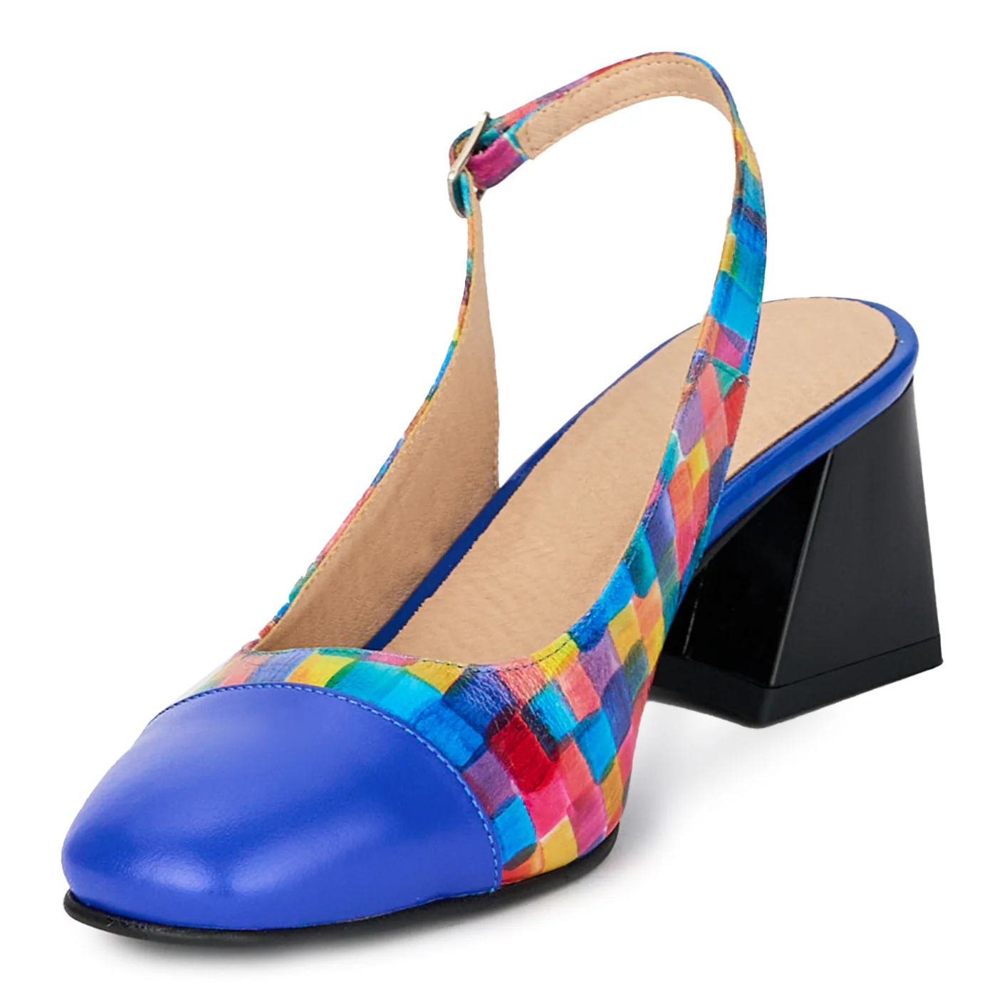 Pantofi dama din piele naturala cu toc gros 6 cm 17940 - Image 3