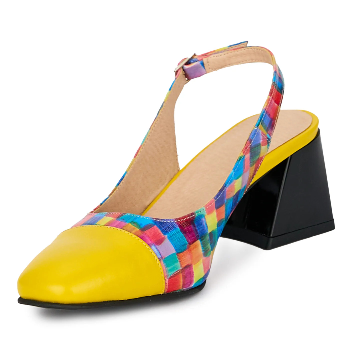 Pantofi dama din piele naturala cu toc gros 6 cm 17941 - Image 3