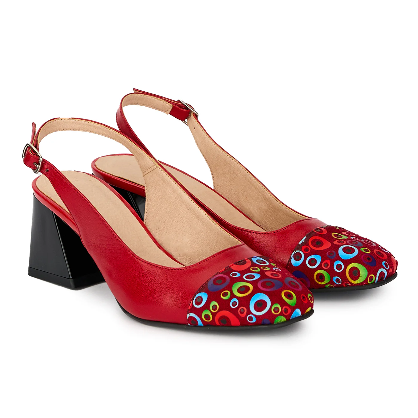 Pantofi dama din piele naturala cu toc gros 6 cm 17943 - Image 4