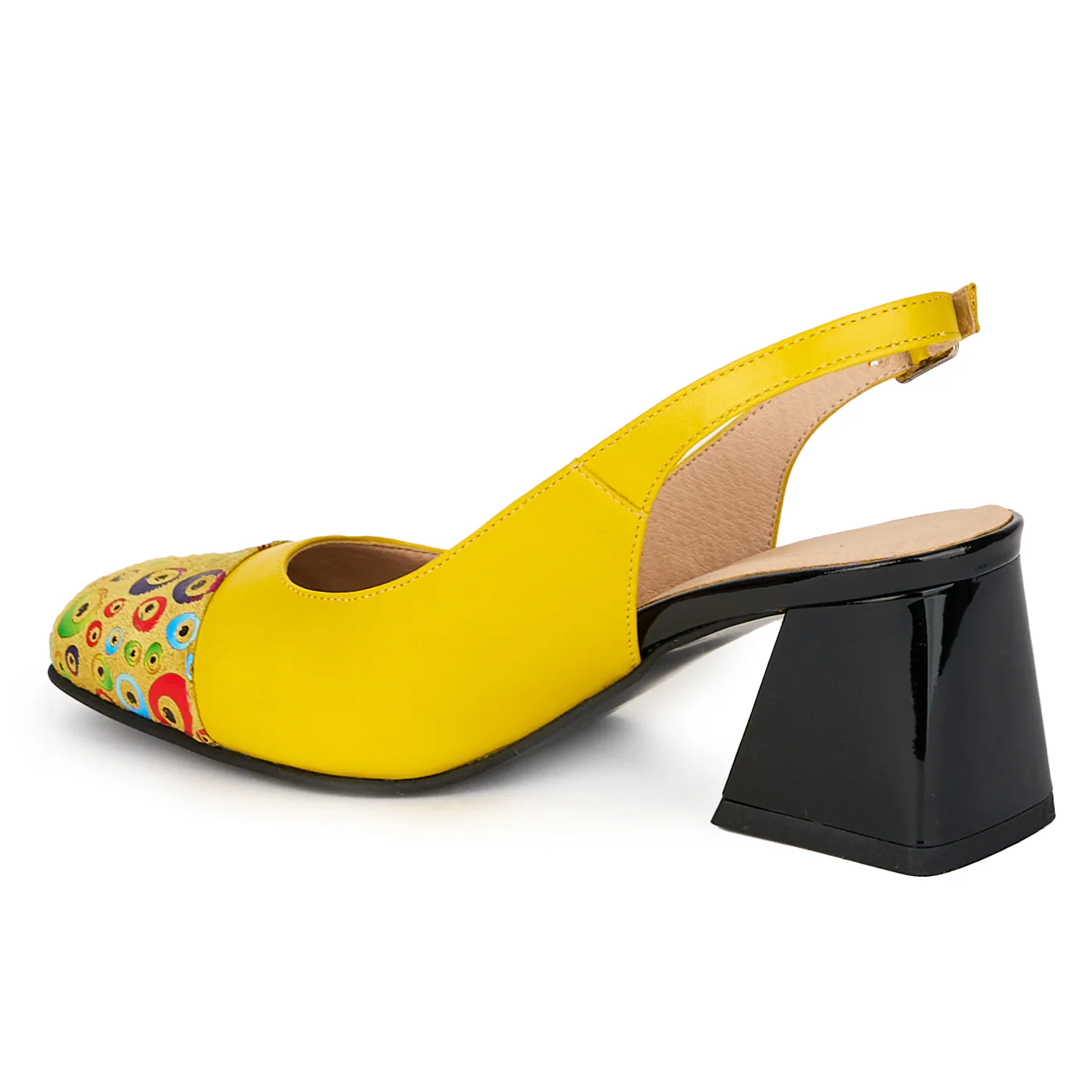 Pantofi dama din piele naturala cu toc gros 6 cm 17944 - Image 2