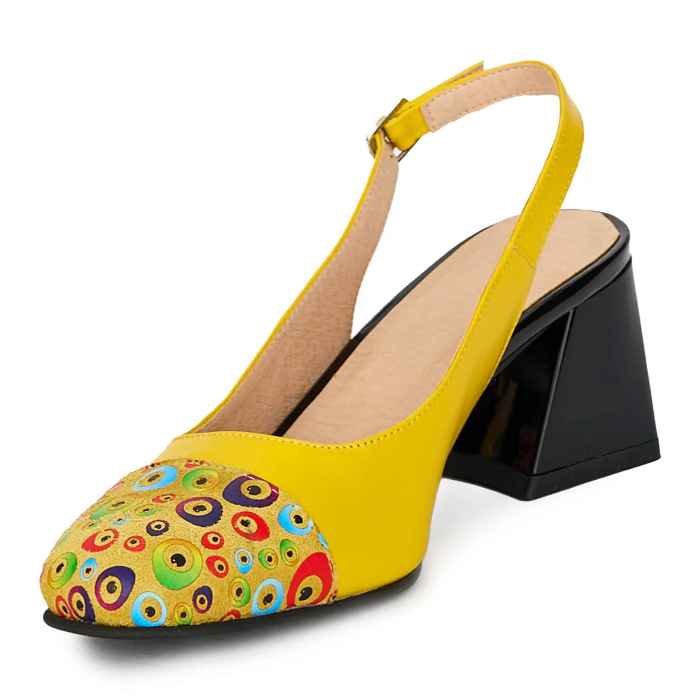 Pantofi dama din piele naturala cu toc gros 6 cm 17944 - Image 3