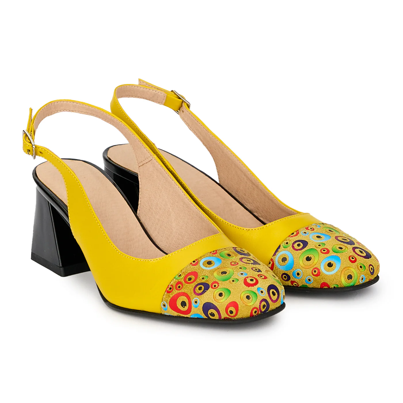 Pantofi dama din piele naturala cu toc gros 6 cm 17944 - Image 4