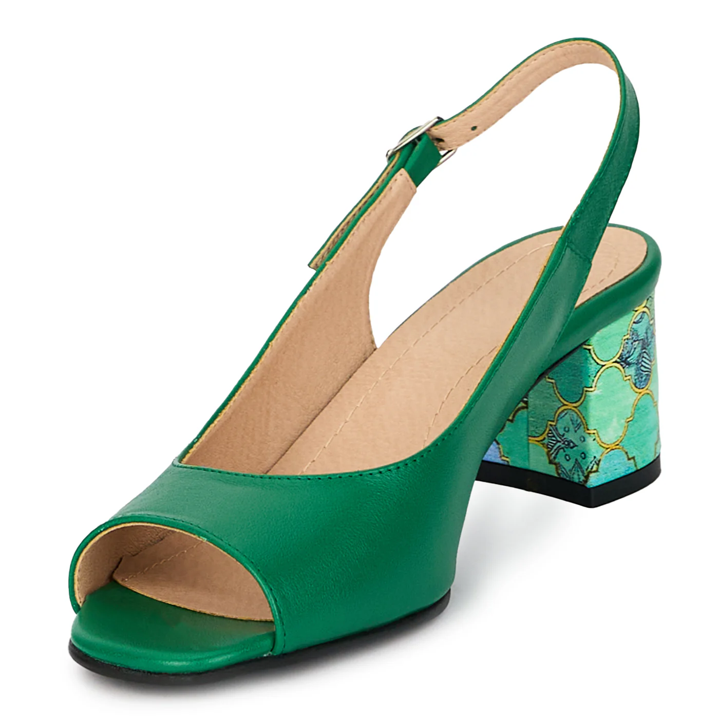 Pantofi dama din piele naturala cu toc gros 6 cm 17950 - Image 3