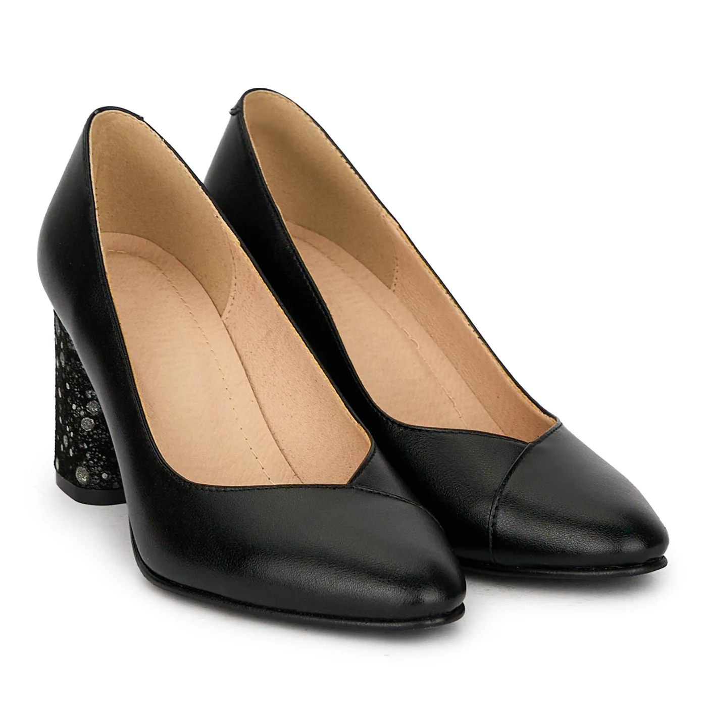 Pantofi dama din piele naturala cu toc gros 7.5 cm 17853 - Image 4