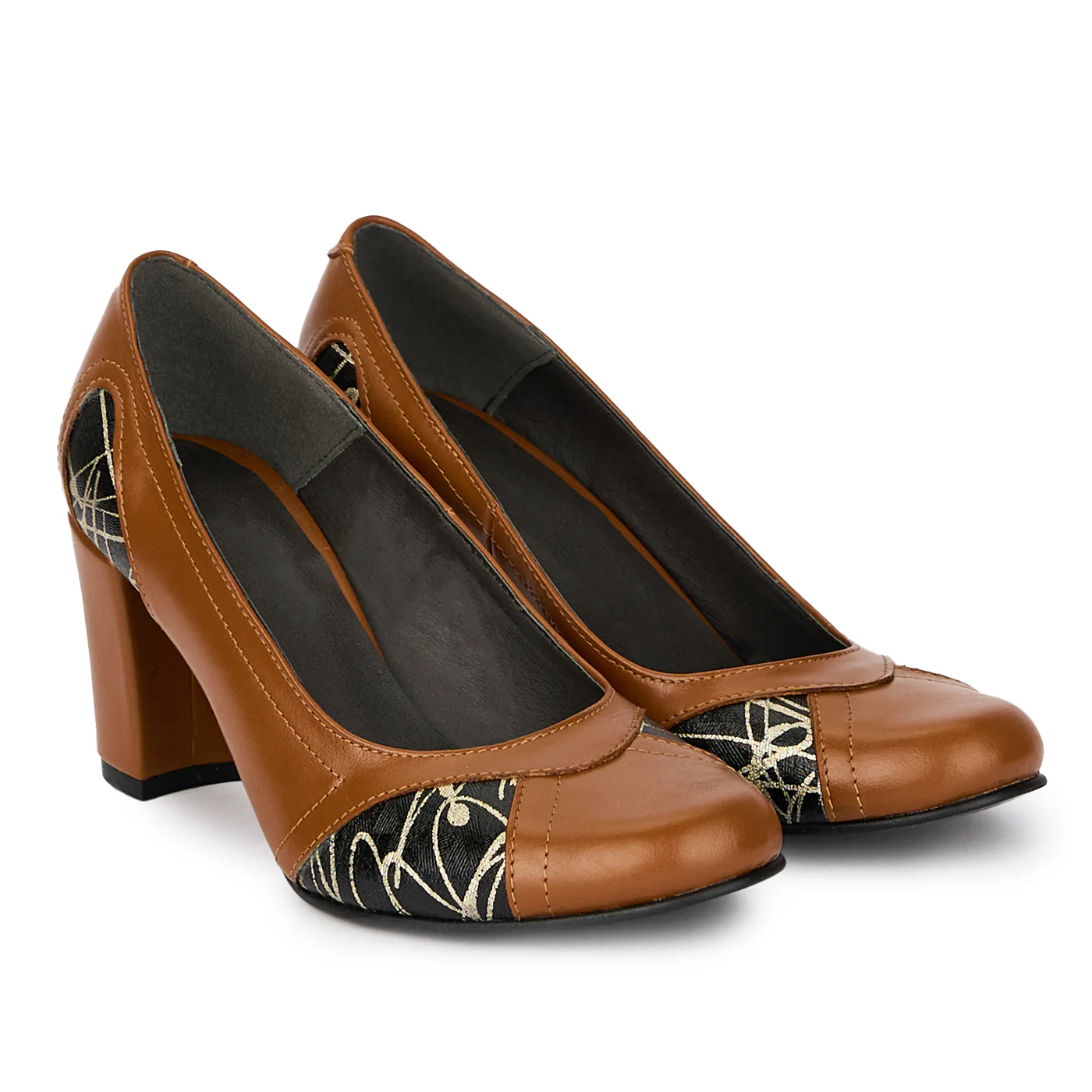 Pantofi dama din piele naturala cu toc gros 7.5 cm 17931 - Image 4