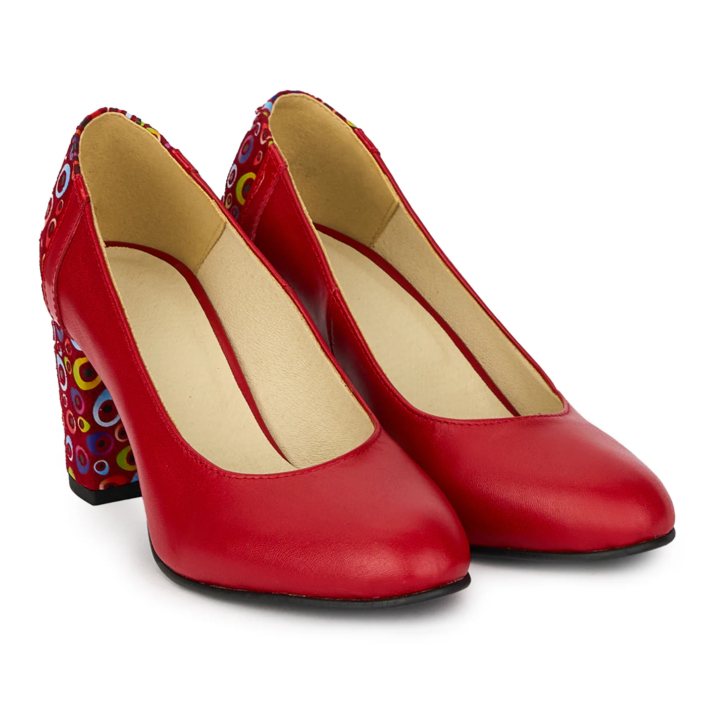 Pantofi dama din piele naturala cu toc gros 7.5 cm 17932 - Image 4