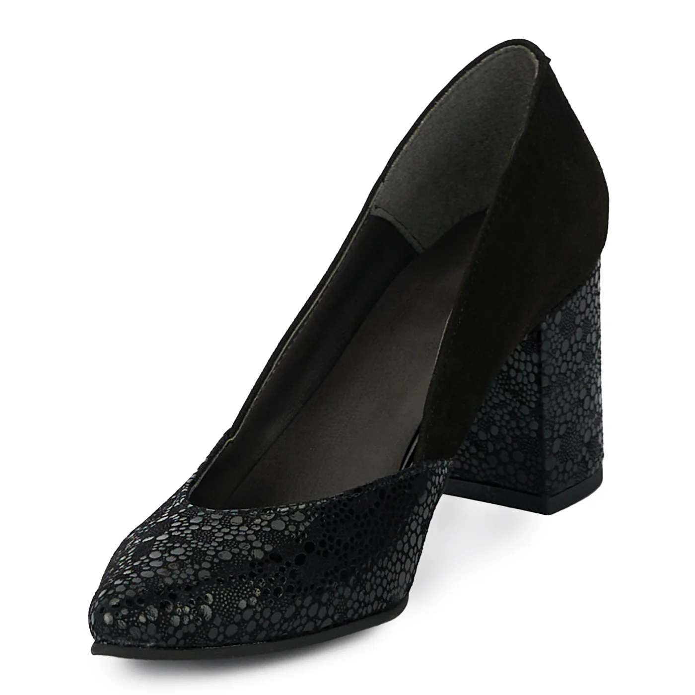 Pantofi dama din piele naturala cu toc gros 7.5 cm 17933 - Image 3