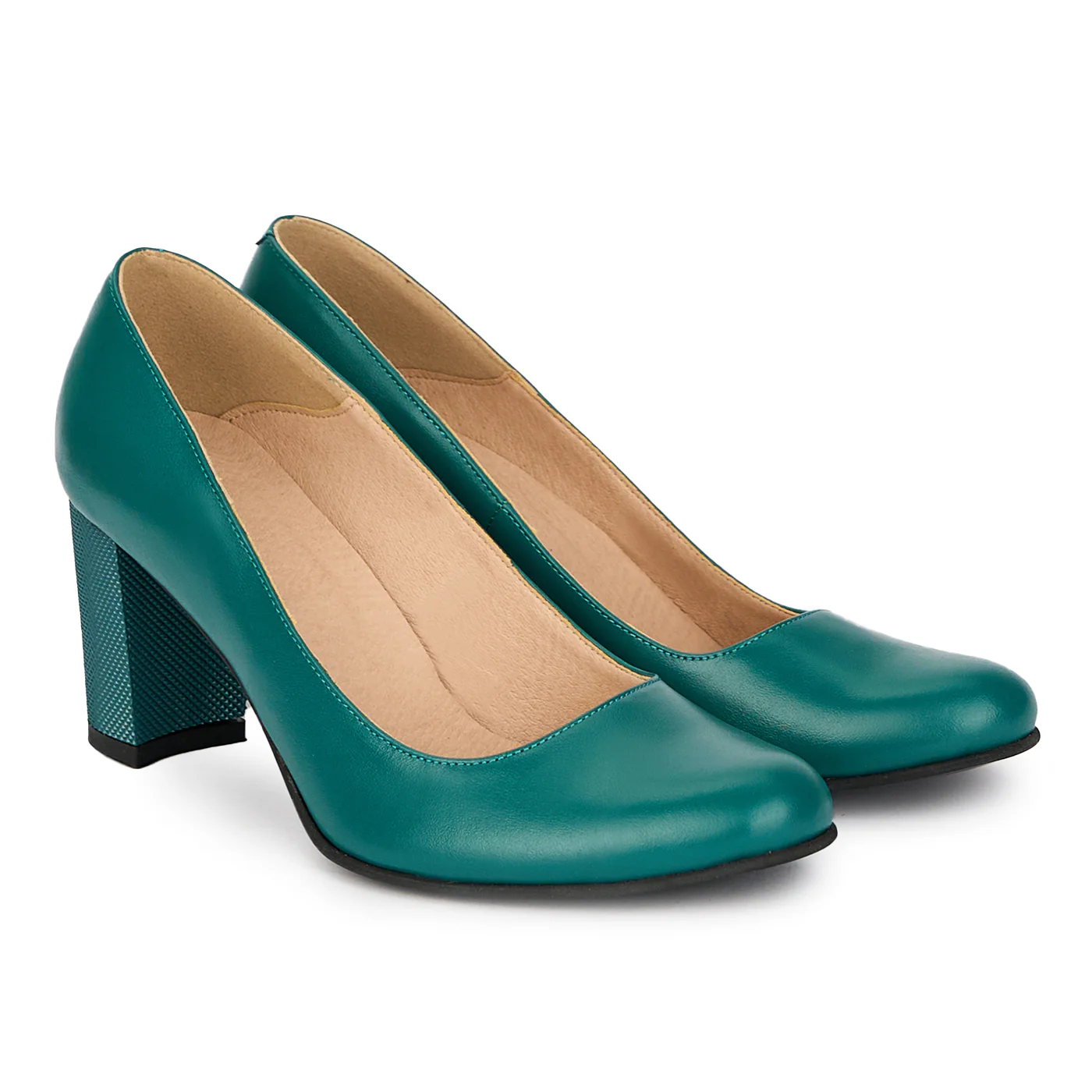 Pantofi dama din piele naturala cu toc gros 7.5 cm 17946 - Image 4