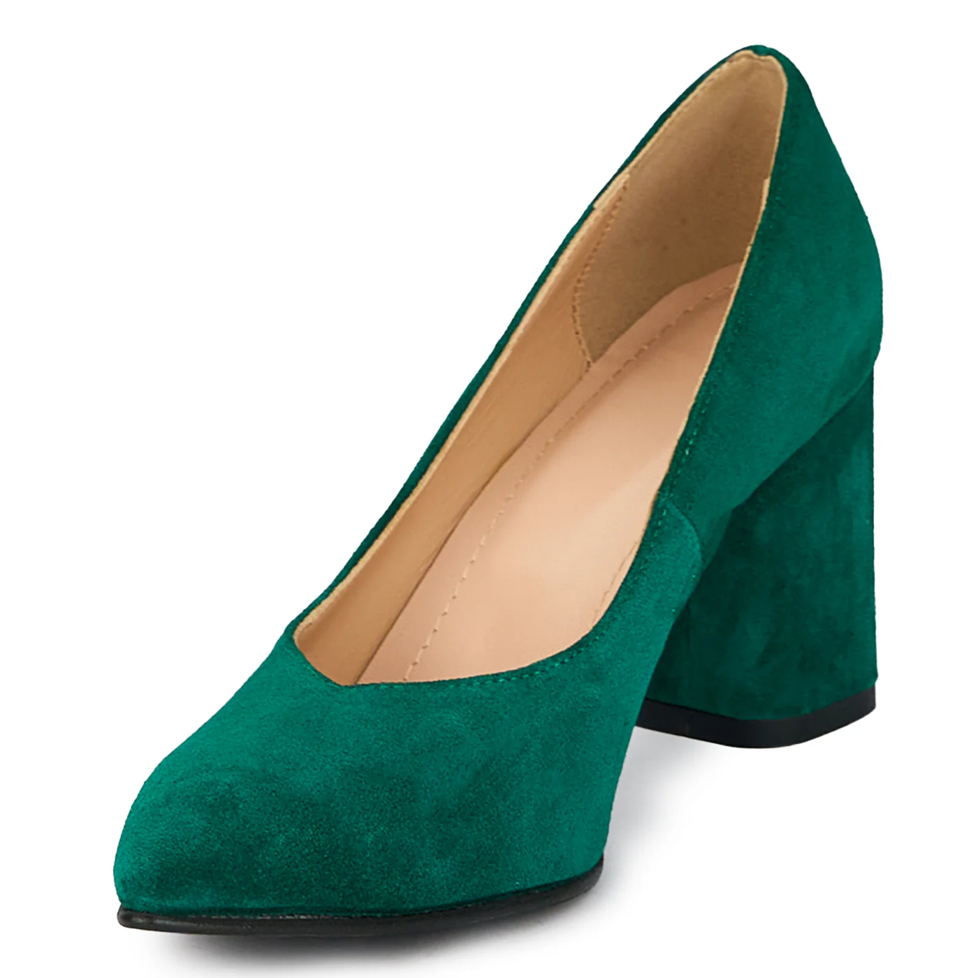 Pantofi dama din piele naturala cu toc gros 7.5 cm 17952 - Image 3