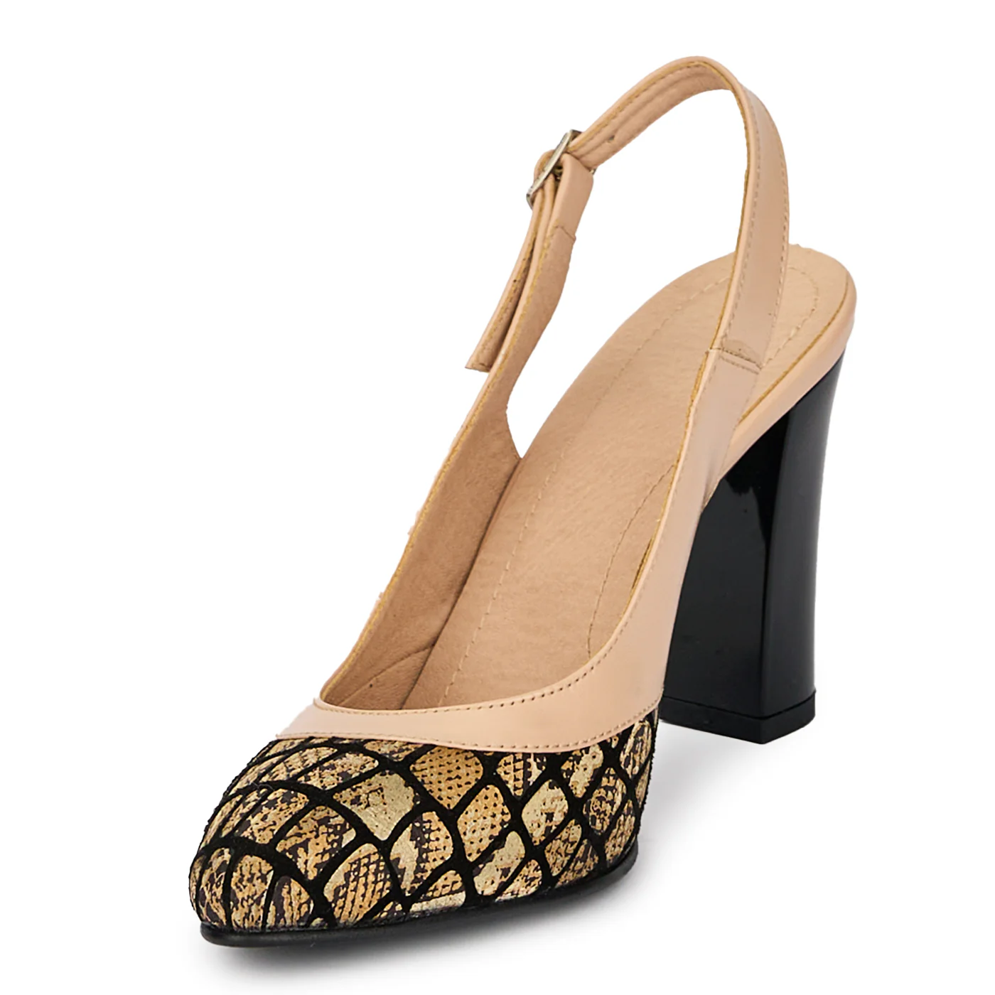 Pantofi dama din piele naturala cu toc gros 9.5 cm 17951 - Image 3