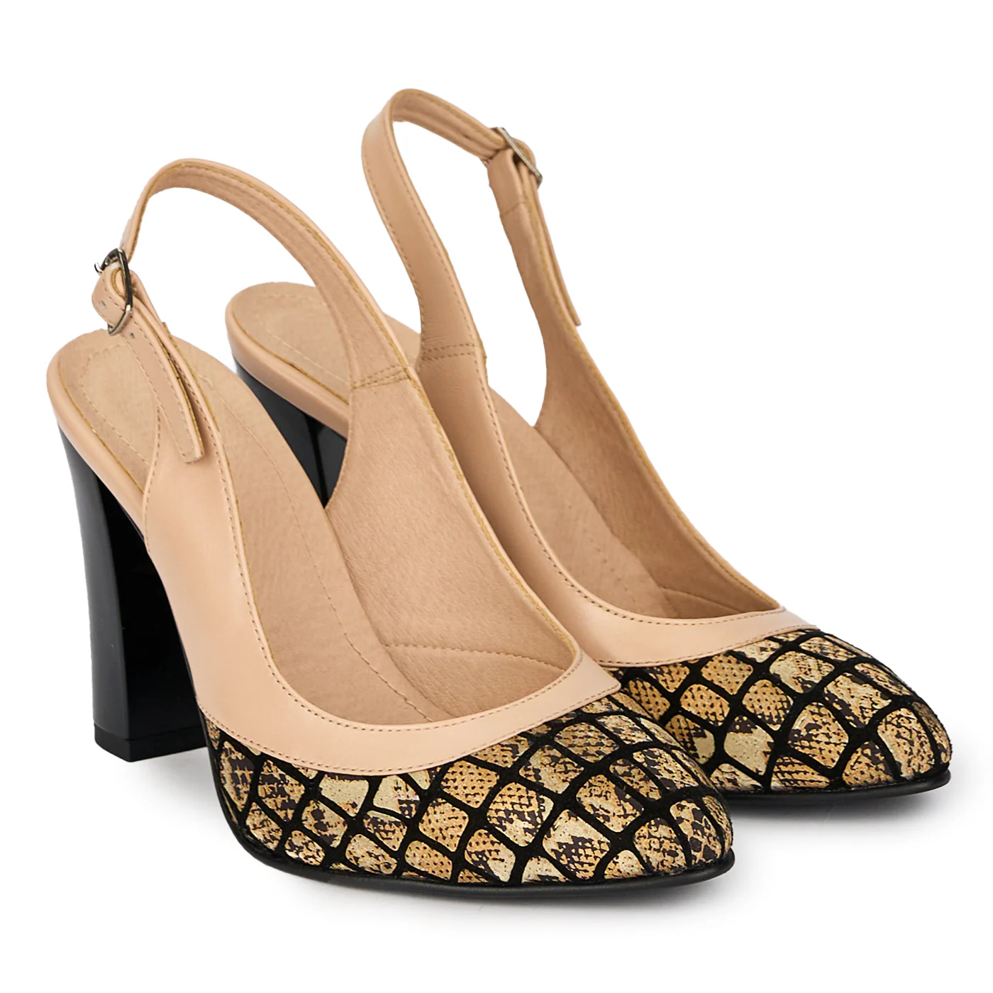 Pantofi dama din piele naturala cu toc gros 9.5 cm 17951 - Image 4