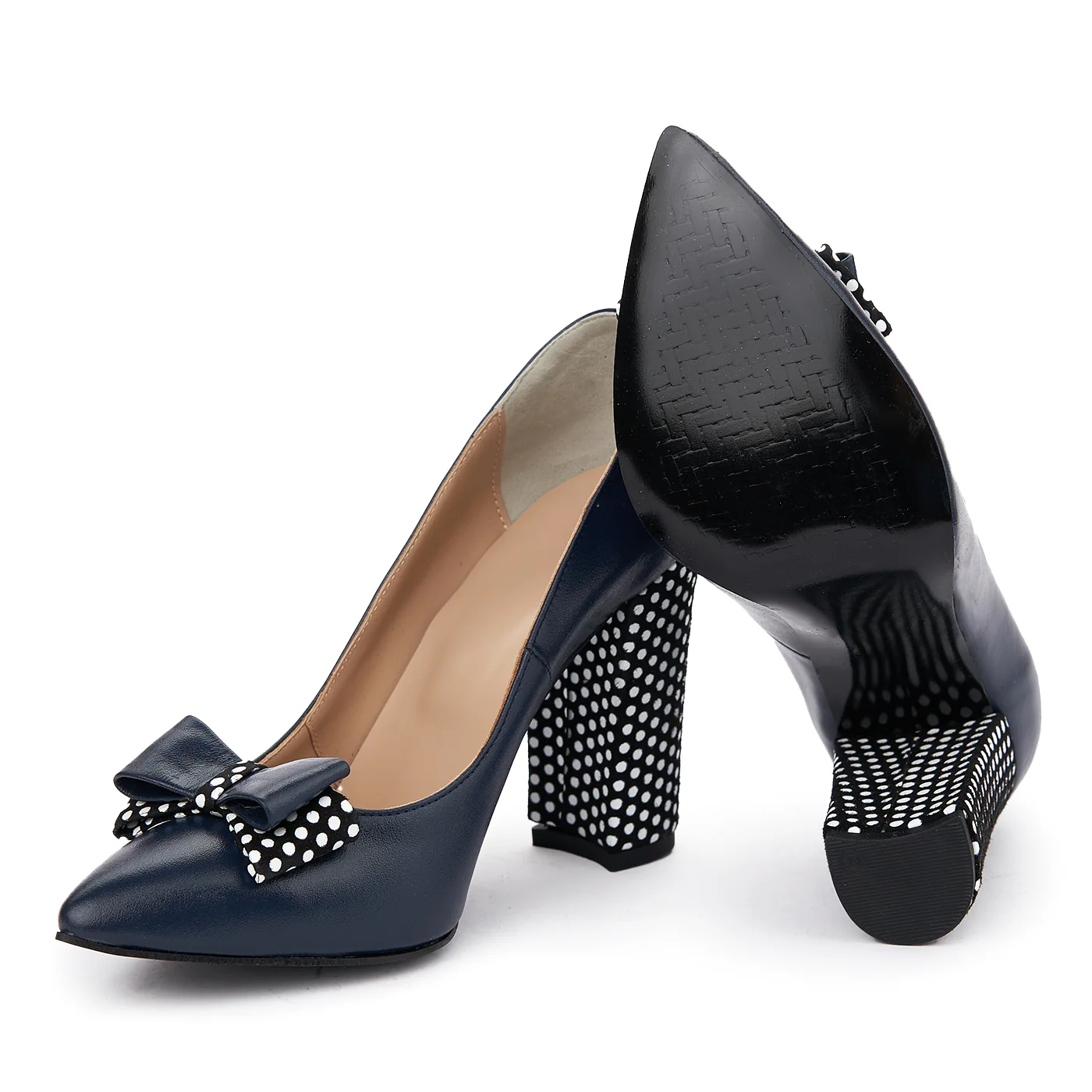 Pantofi dama din piele naturala cu toc imbracat 4941 - Image 3