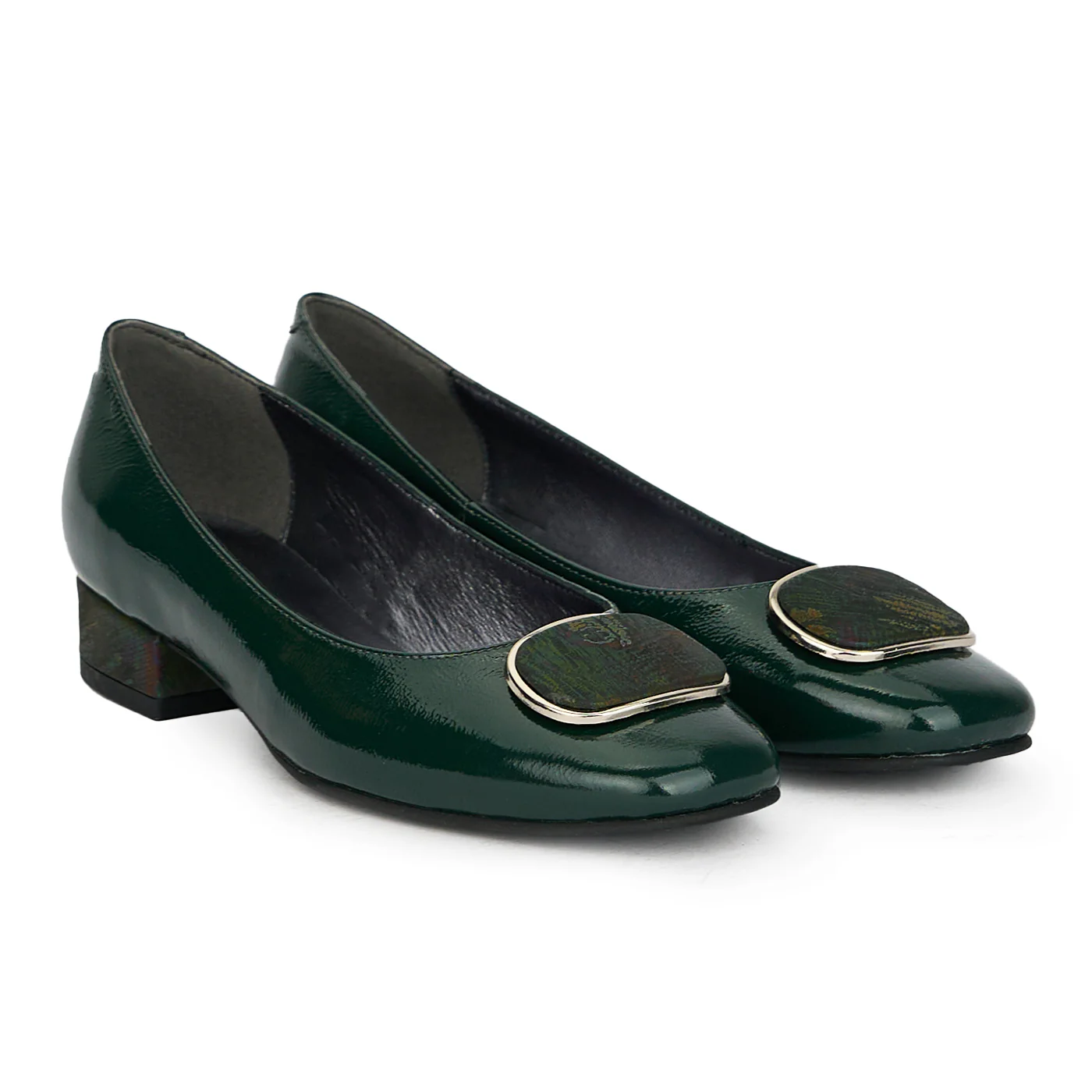 Pantofi dama din piele naturala cu toc mic 17804 - Image 4