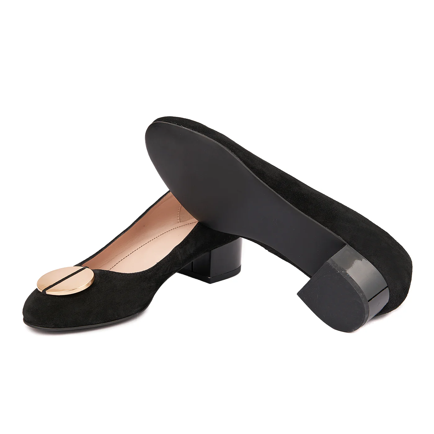 Pantofi dama din piele naturala cu toc mic 4554 - Image 3