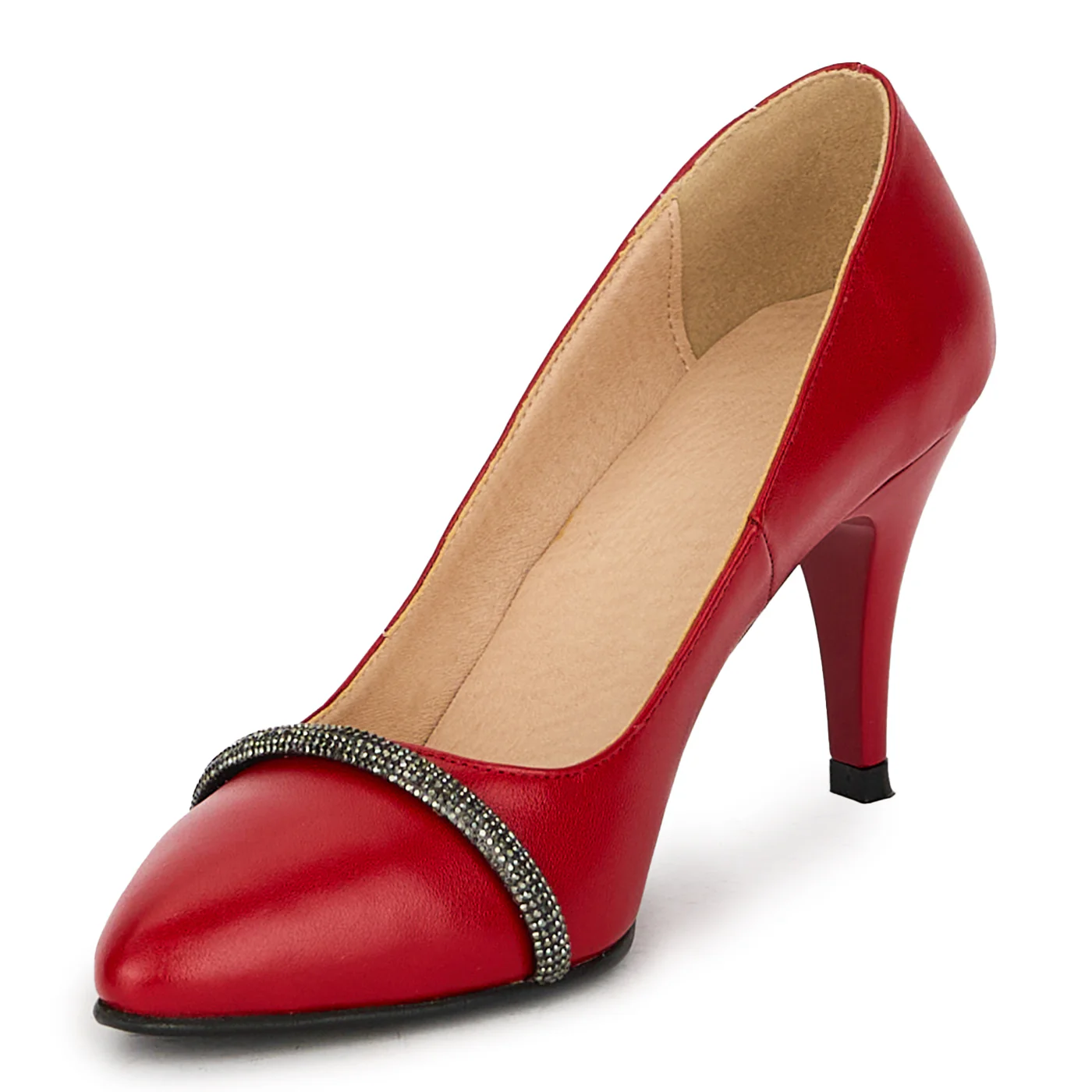 Pantofi dama din piele naturala cu toc subtire 8 cm 17881 - Image 3
