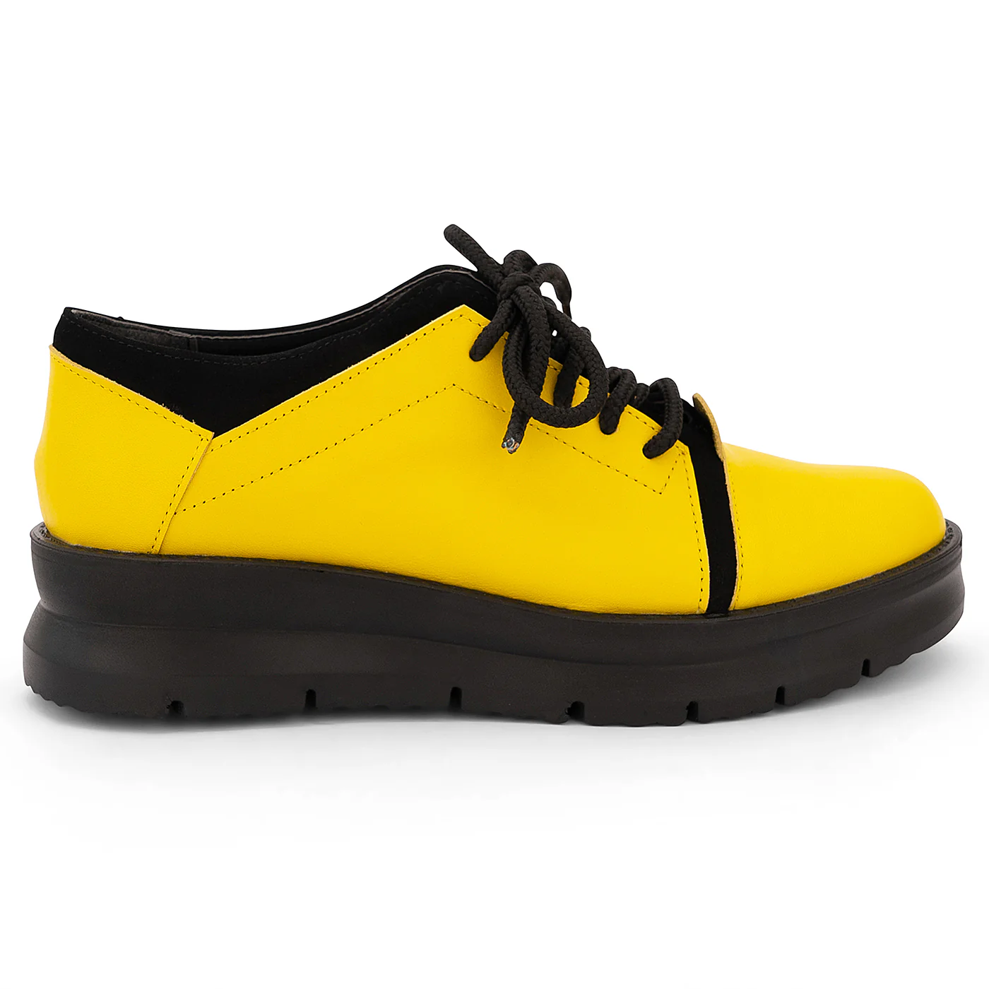 Pantofi dama din piele naturala galbena 14181