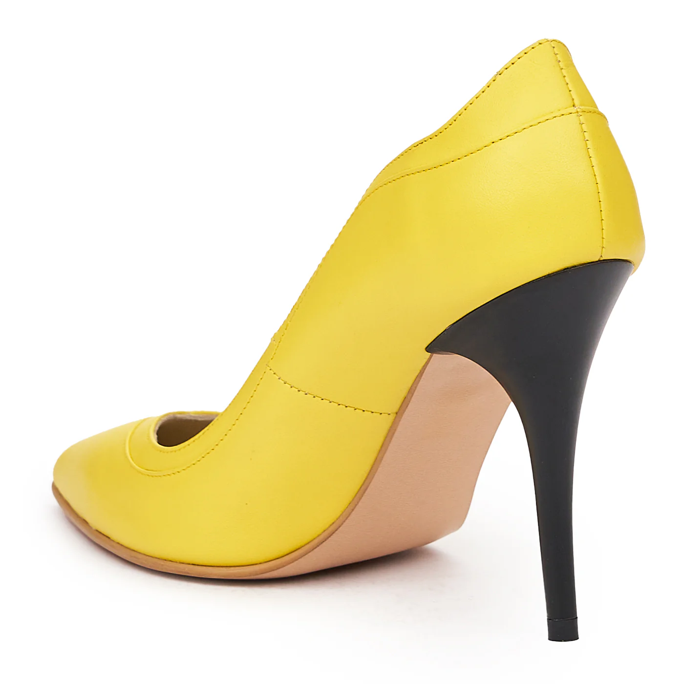 Pantofi dama din piele naturala galbena 9313 - Image 3