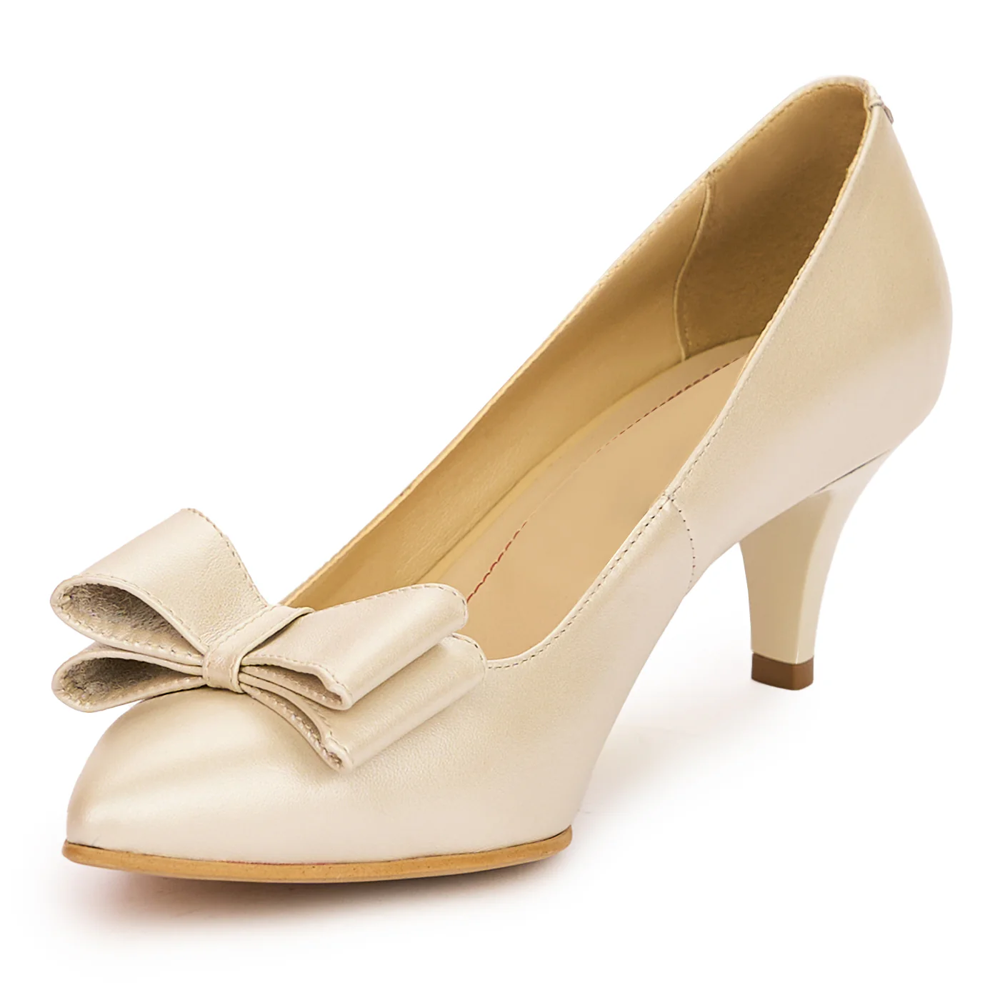 Pantofi dama din piele naturala gri sidefat cu toc subtire 6.5 cm 13791 - Image 3