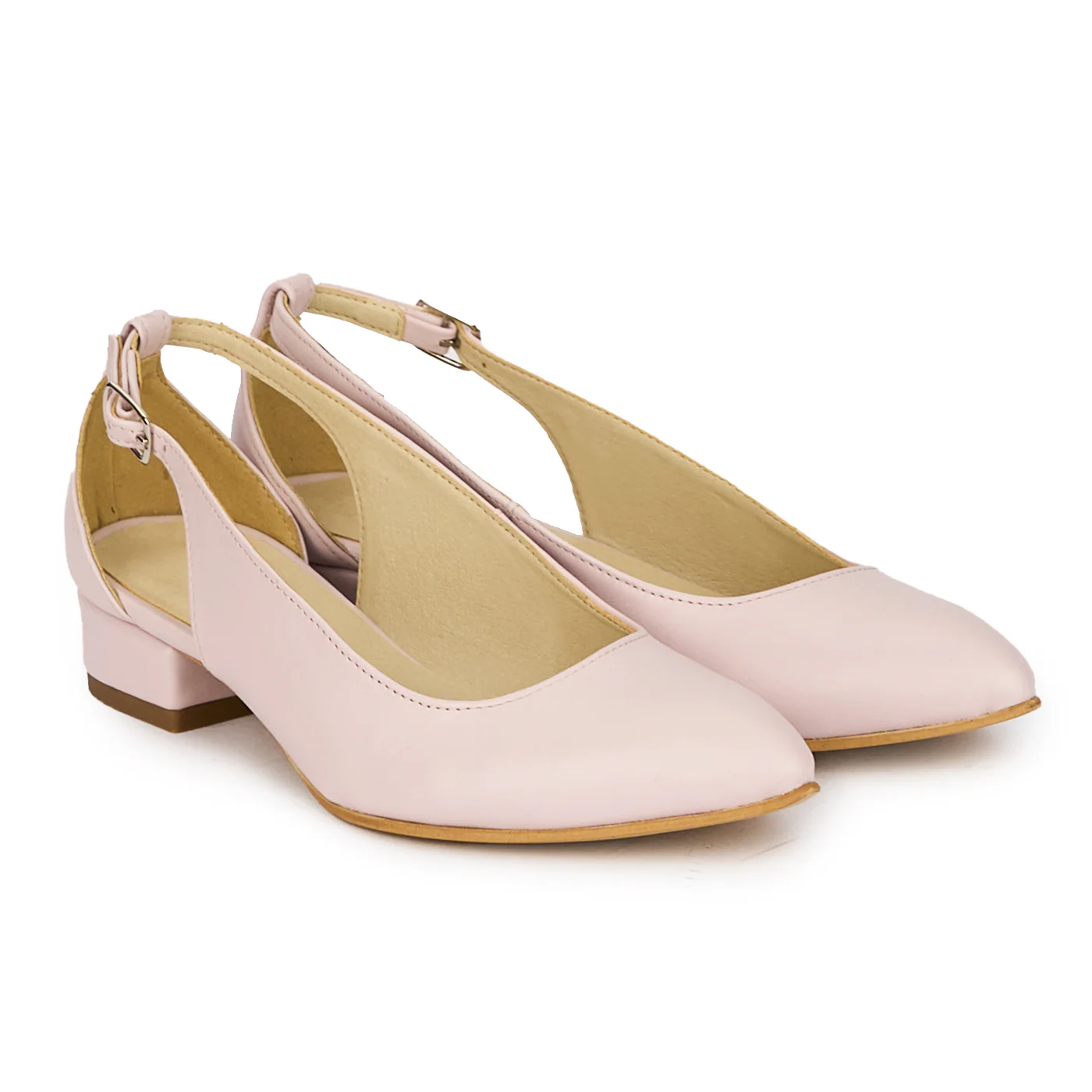 Pantofi dama din piele naturala lila cu toc mic 3 cm 18282 - Image 4