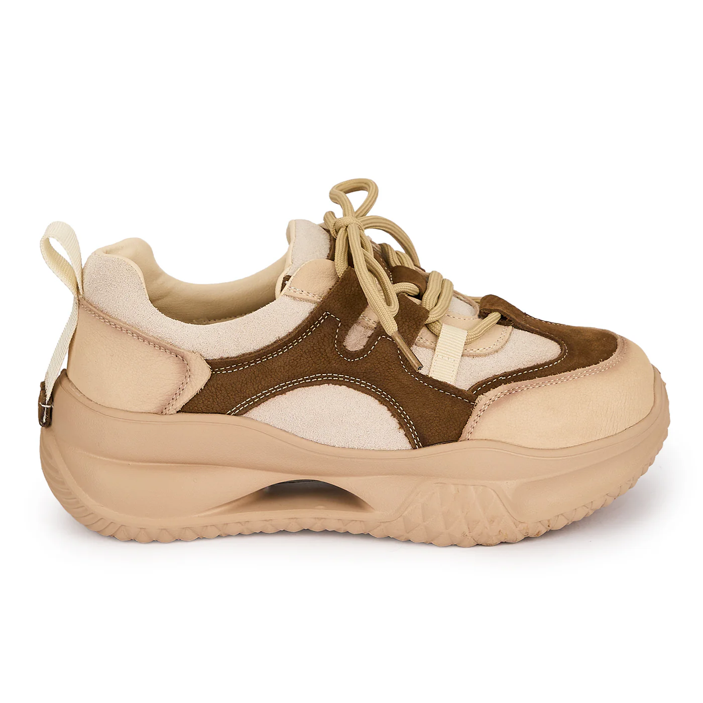 Pantofi dama din piele naturala maro cu talpa inalta 5 cm 19522