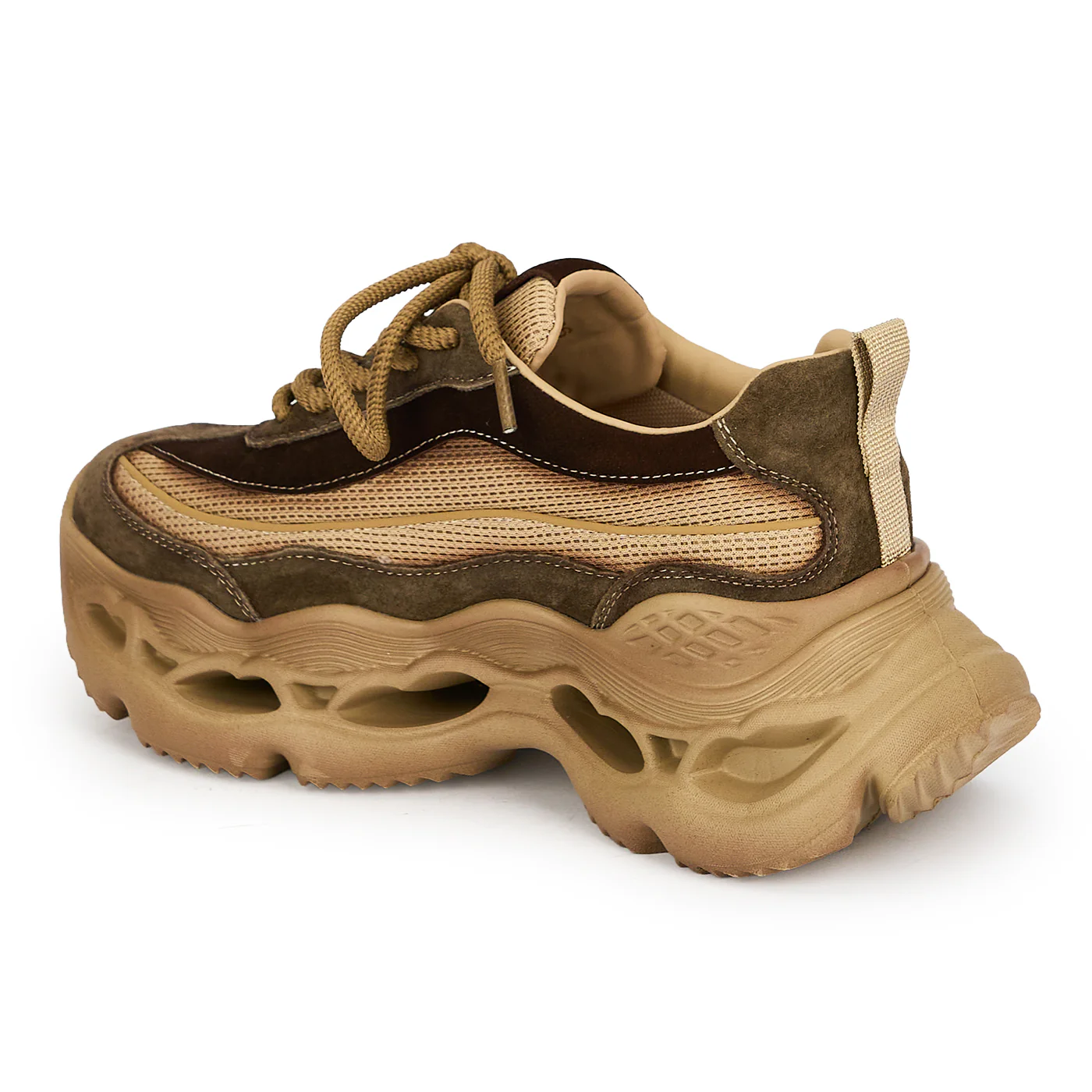 Pantofi dama din piele naturala maro cu talpa inalta 6 cm 19317 - Image 2