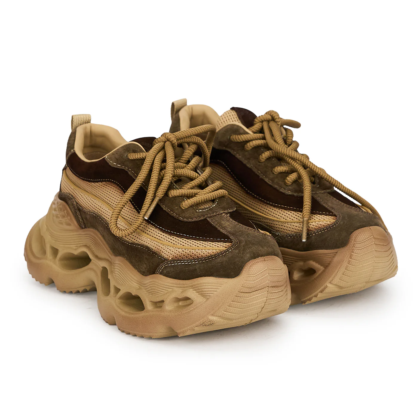 Pantofi dama din piele naturala maro cu talpa inalta 6 cm 19317 - Image 4