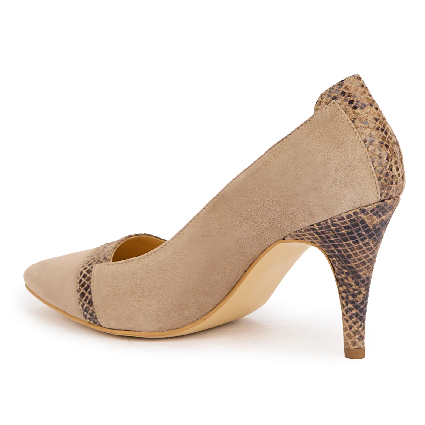 Pantofi dama din piele naturala maro cu toc subtire 9 cm 17046 - Image 2