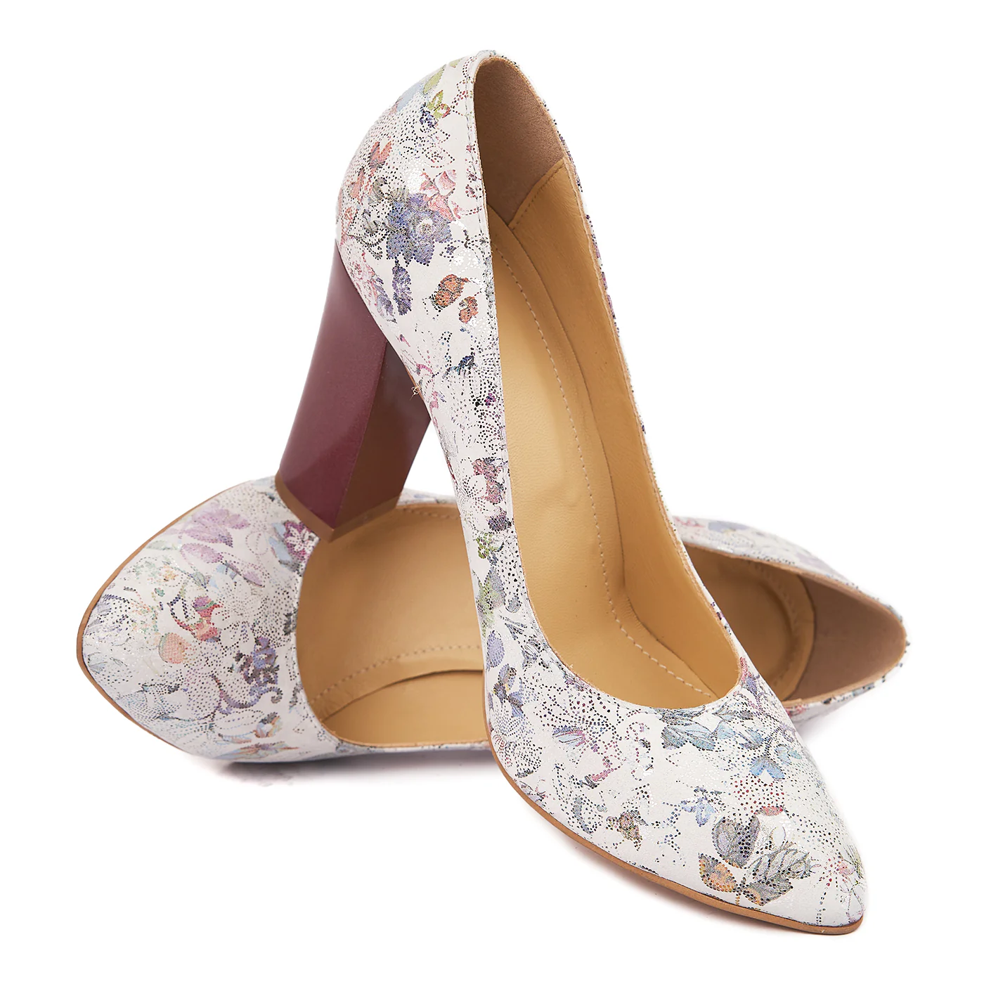 Pantofi dama din piele naturala model floral 4562 - Image 4