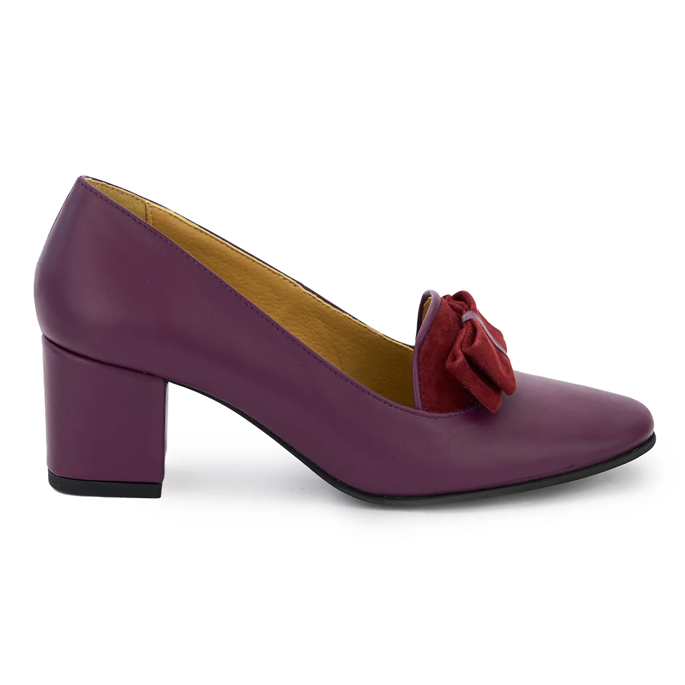 Pantofi dama din piele naturala mov 14051