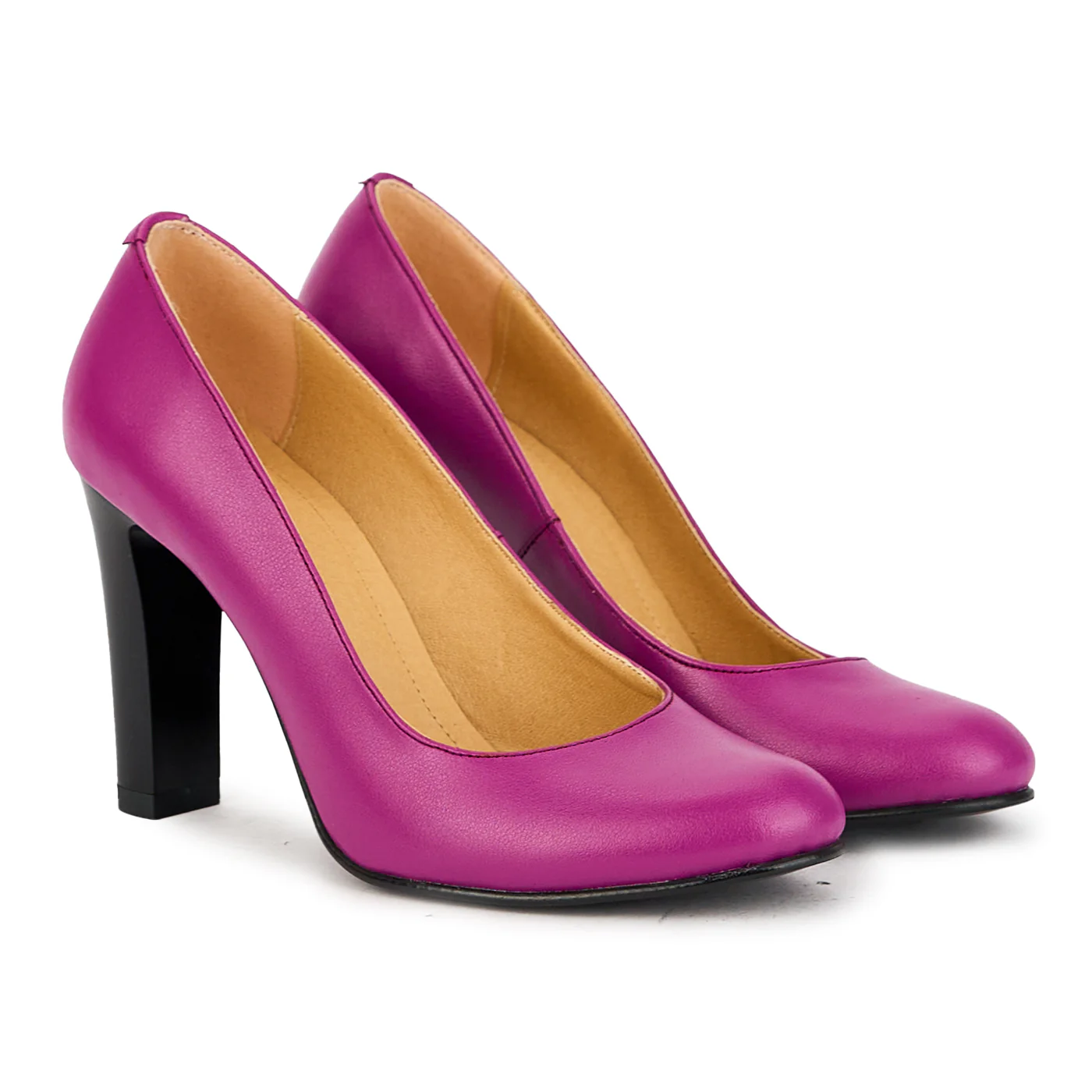 Pantofi dama din piele naturala mov cu toc 9.5 cm 17394 - Image 4