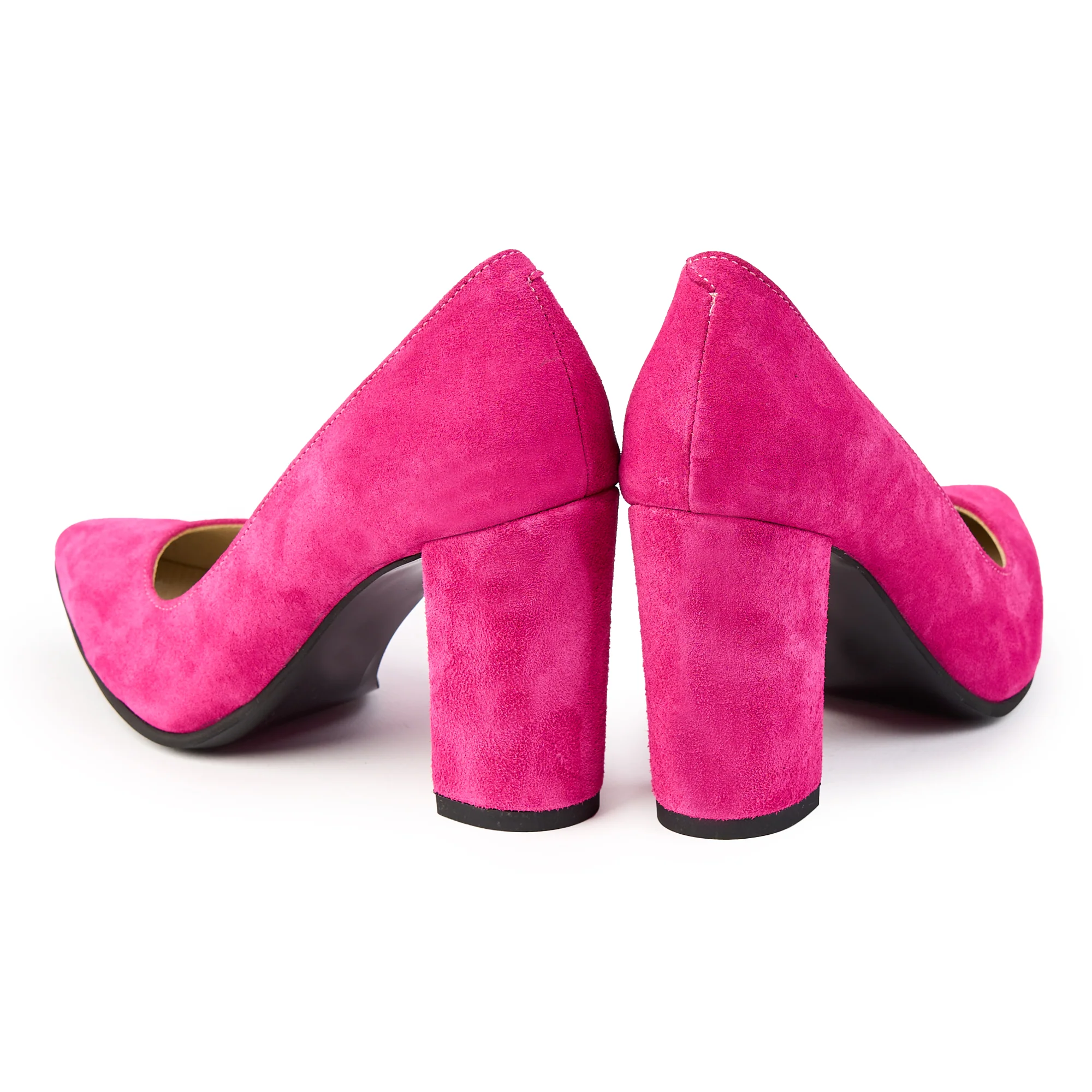 Pantofi dama din piele naturala mov cu toc gros 9 cm 14829 - Image 4